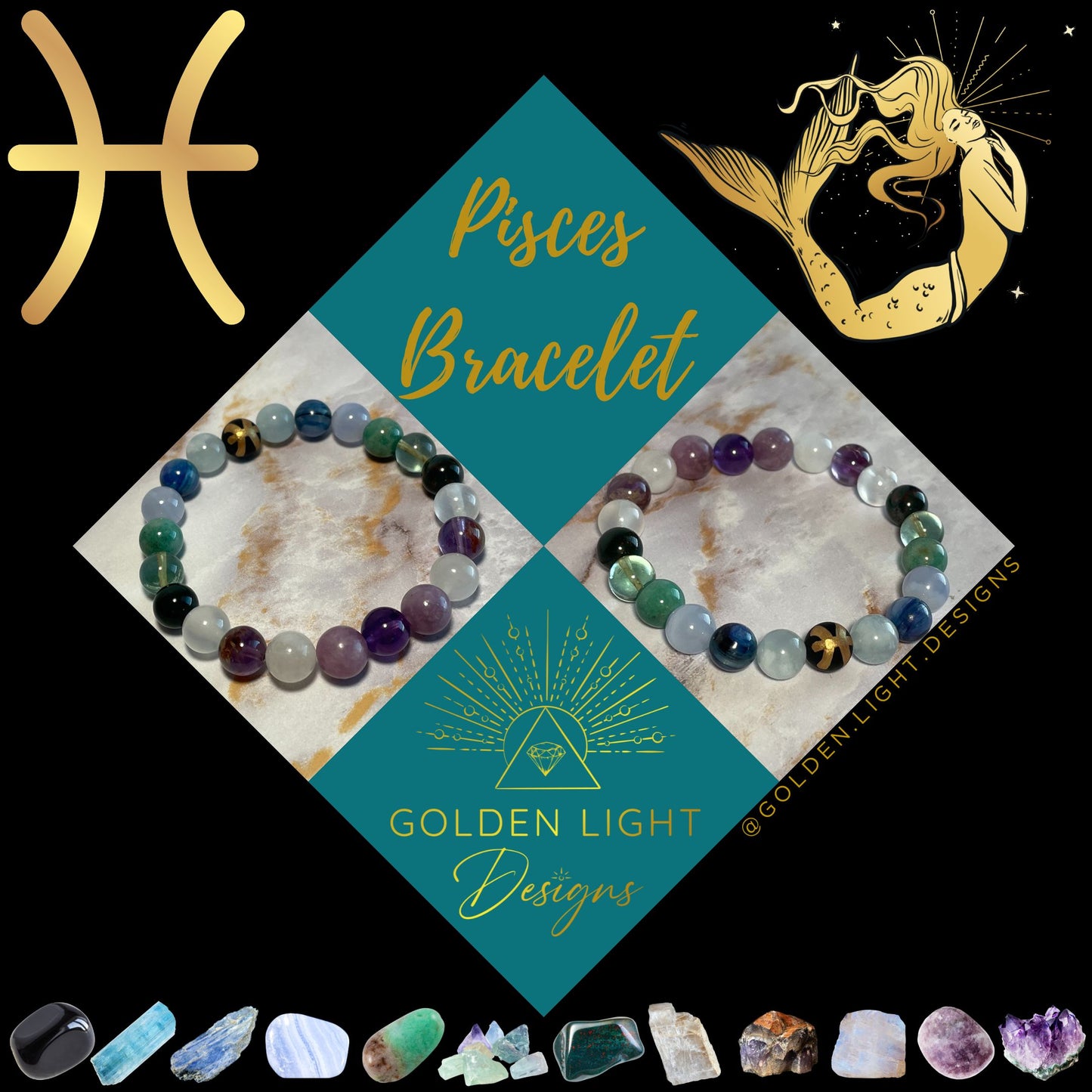 ♓︎ PISCES Zodiac | Crystal Bracelet
