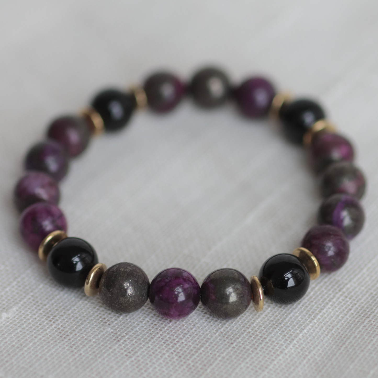 ABUNDANCE & LOVE III | Crystal Bracelet | Pink Pyrite & Tourmaline