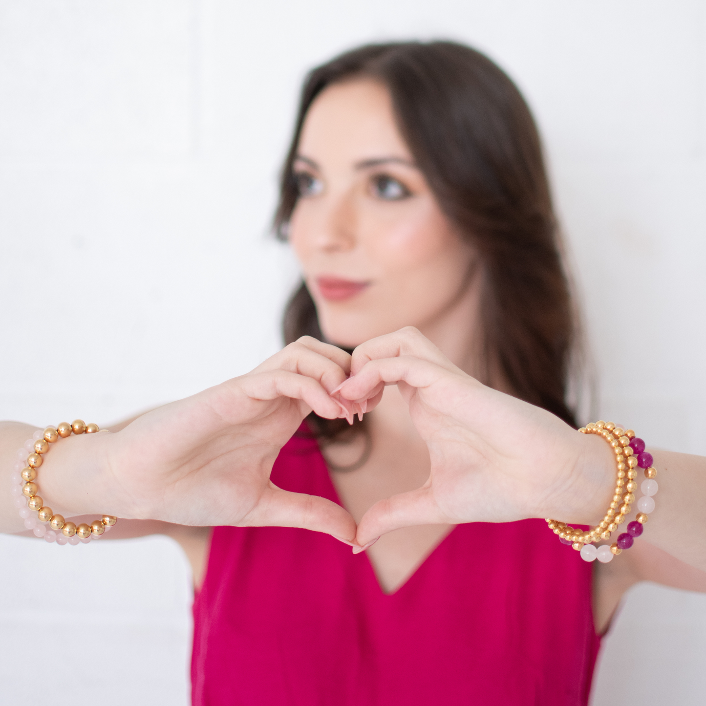 PINK SELF-LOVE STACK| Barbie-Inspired | Crystal Bracelet Stack | Pink Tourmaline & Rose Quartz