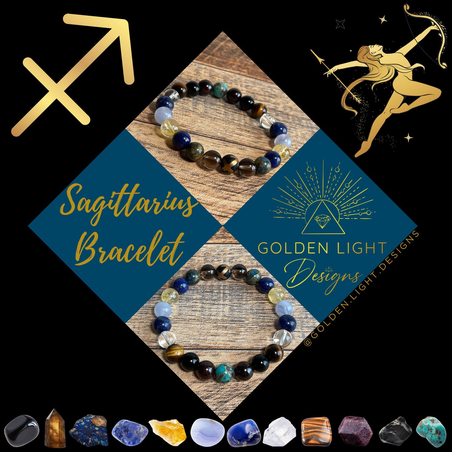 ♐︎ SAGITTARIUS Zodiac | Crystal Bracelet