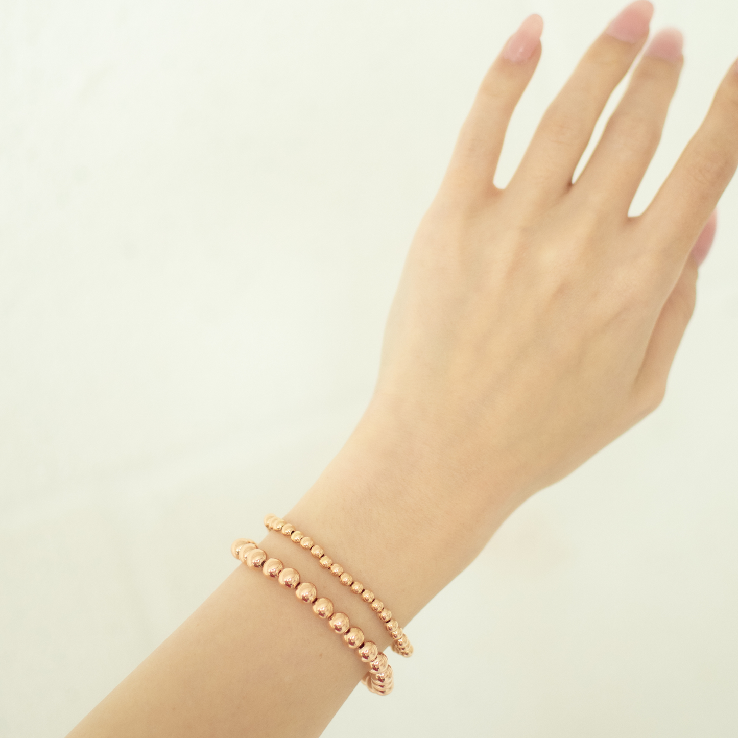 GOLDEN LOVE Bracelets | 14K Rose Gold-Filled Stackable Bracelets | 4mm 6mm