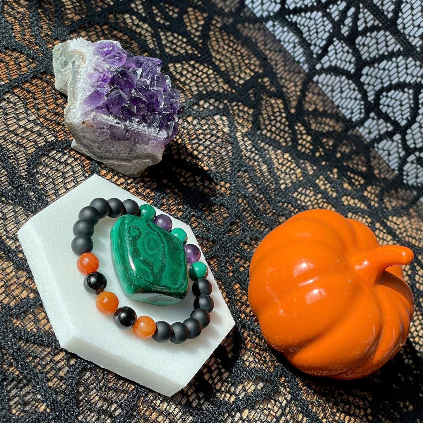 M.A.G.I.C. & Transformation II | Crystal Bracelet | Onyx, Malachite & Amethyst