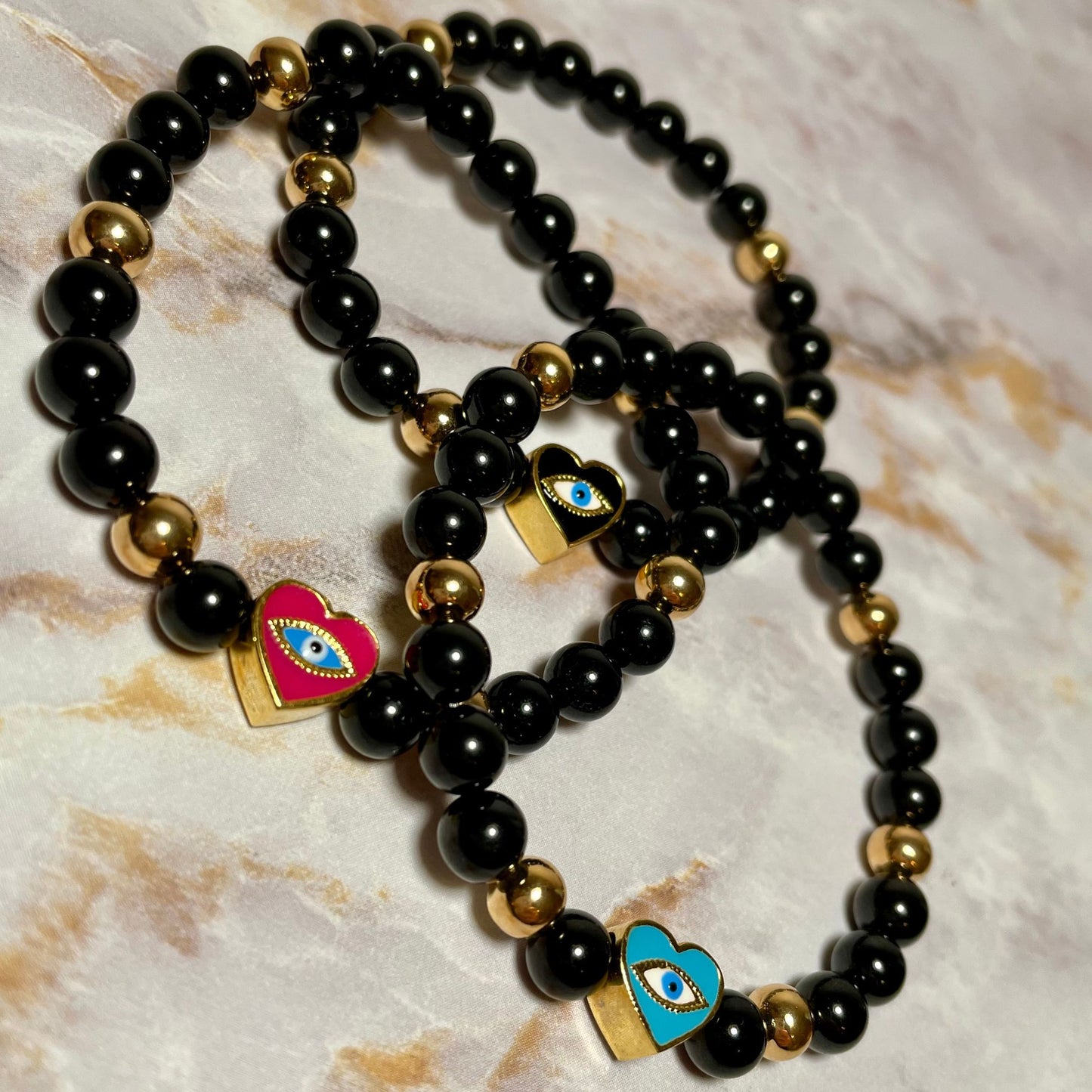 EVIL HEART EYE | Crystal Bracelet | Black Tourmaline