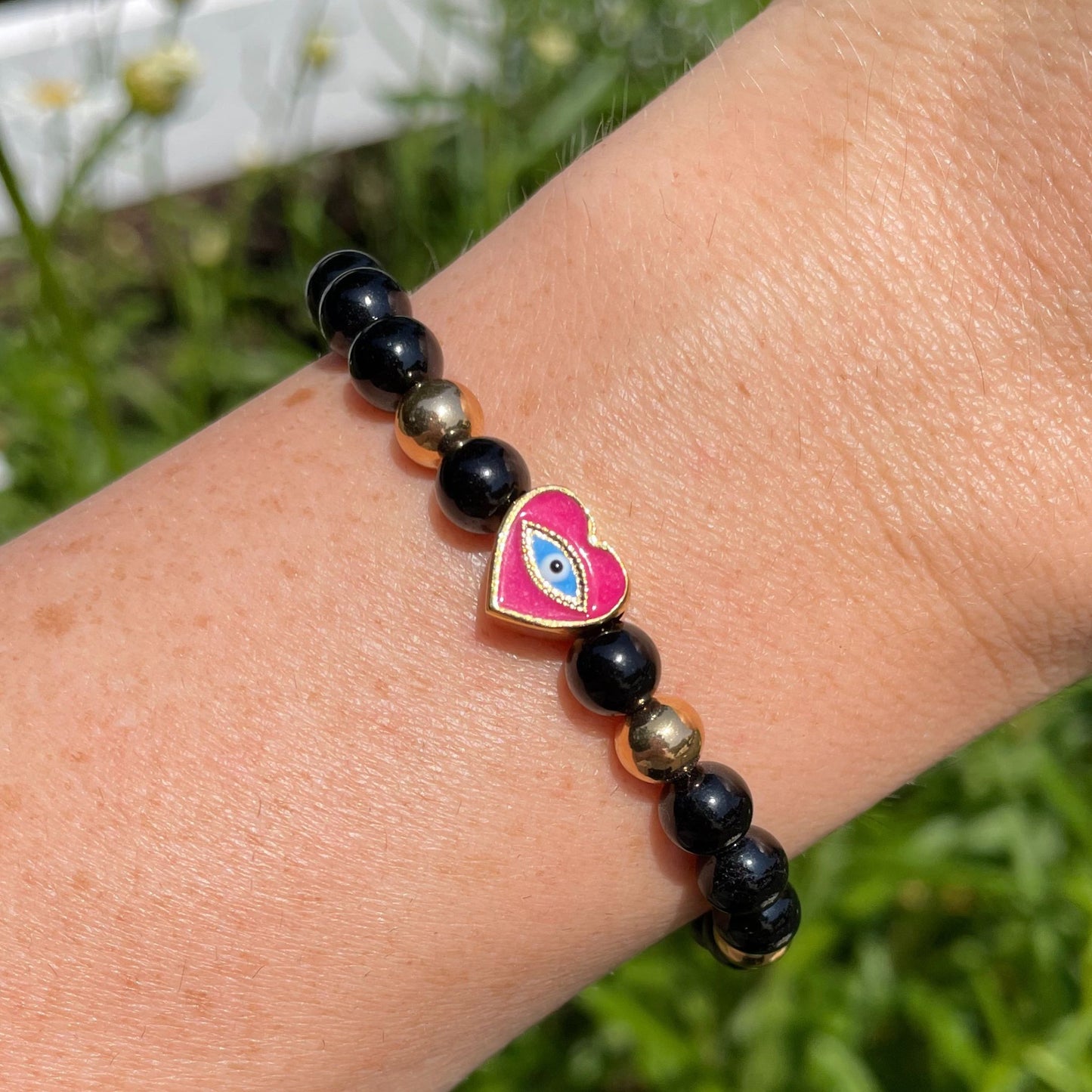 EVIL HEART EYE | Crystal Bracelet | Black Tourmaline