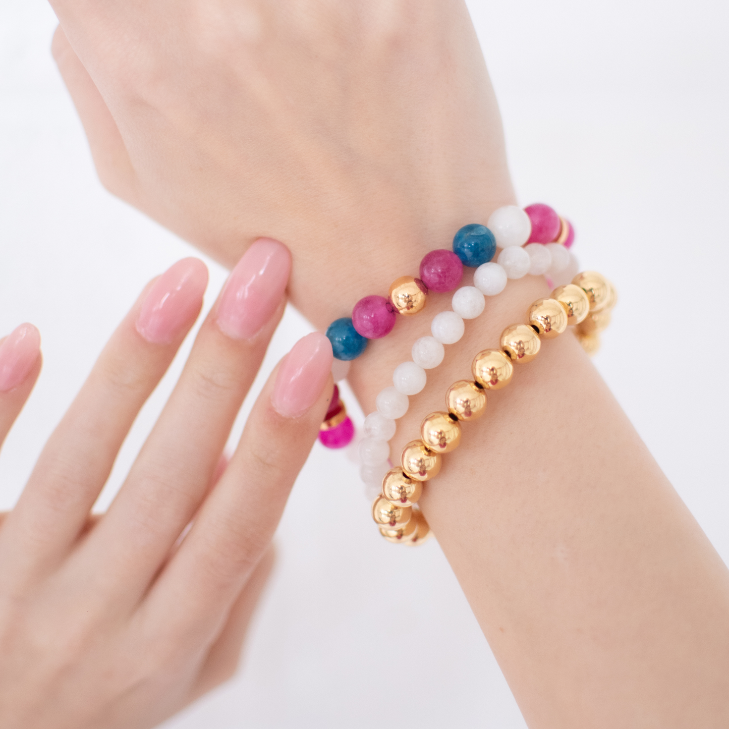 PINK MANIFESTATION | Barbie-Inspired | Crystal Bracelet | Pink Tourmaline, Apatite & Moonstone