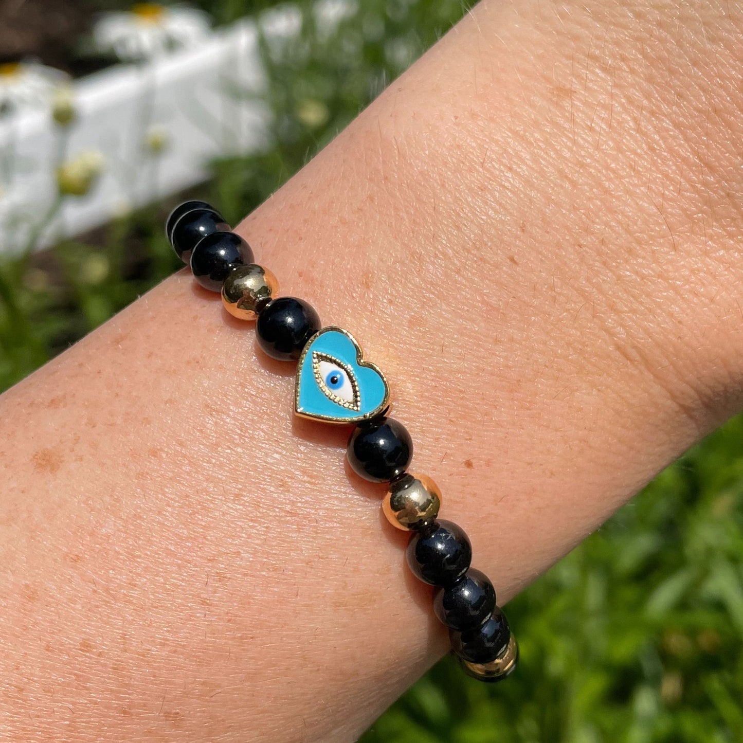 EVIL HEART EYE | Crystal Bracelet | Black Tourmaline