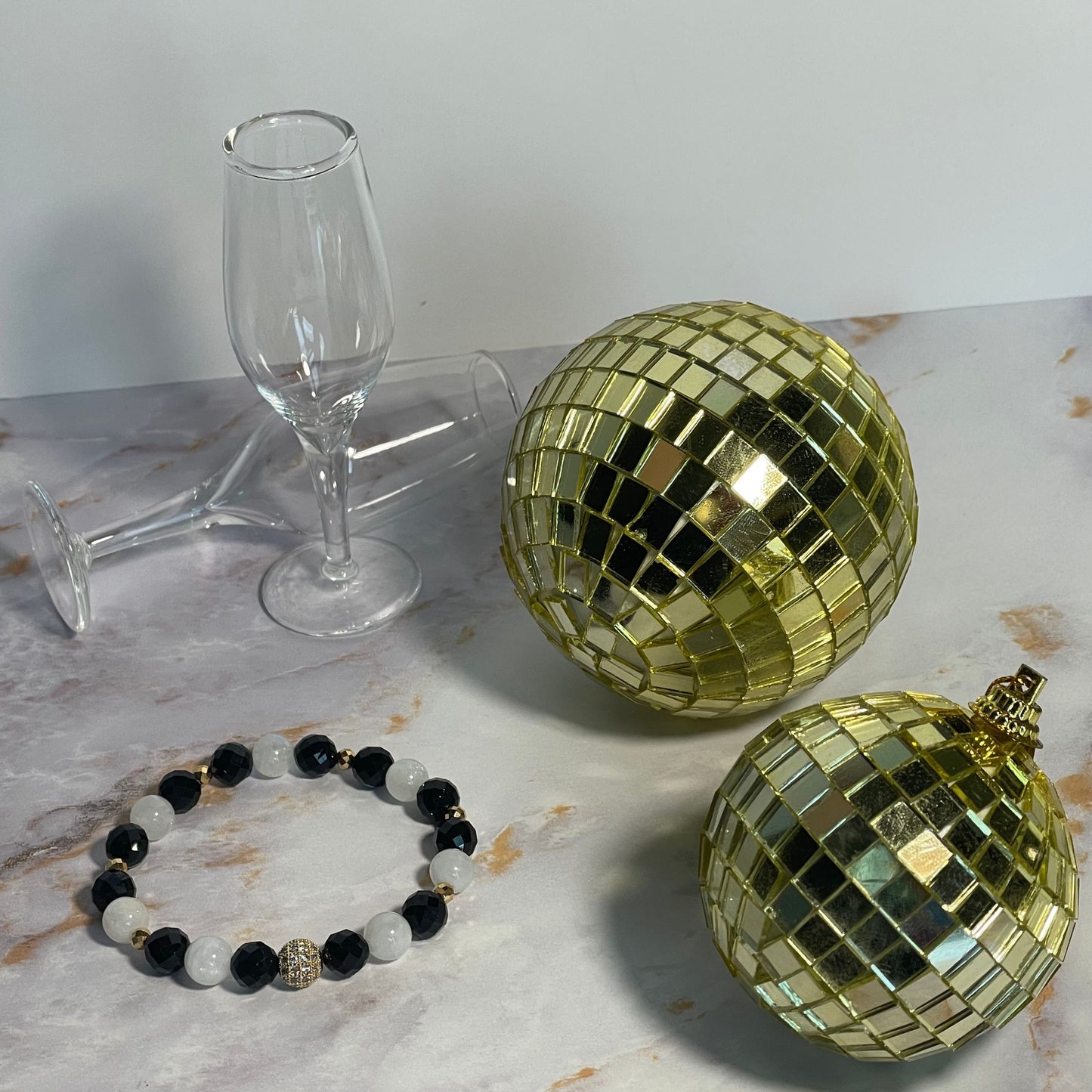 CHEERFUL NIGHT | Crystal Bracelet | Tourmaline, Moonstone & Gold Hematite