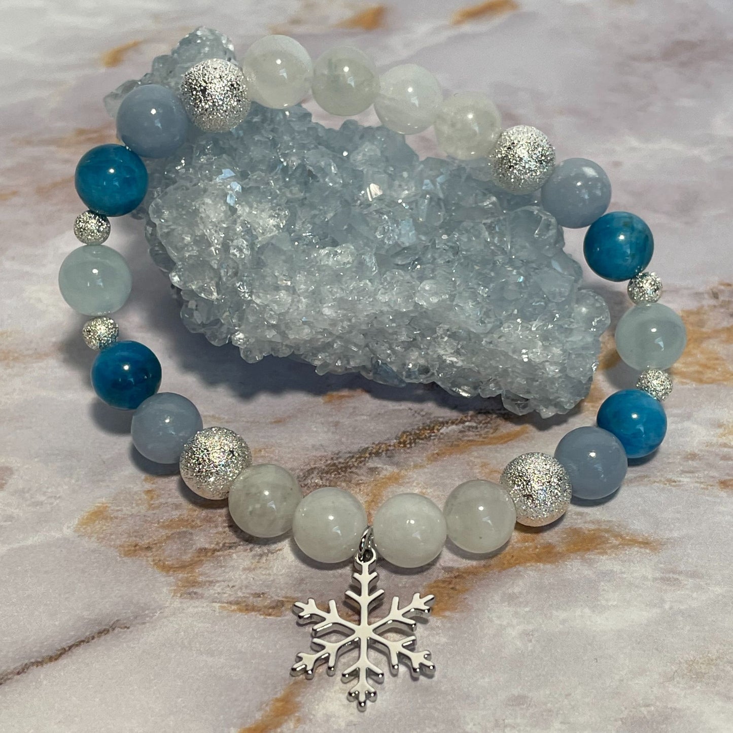 PEACEFUL NIGHT | Crystal Bracelet | Moonstone & Angelite