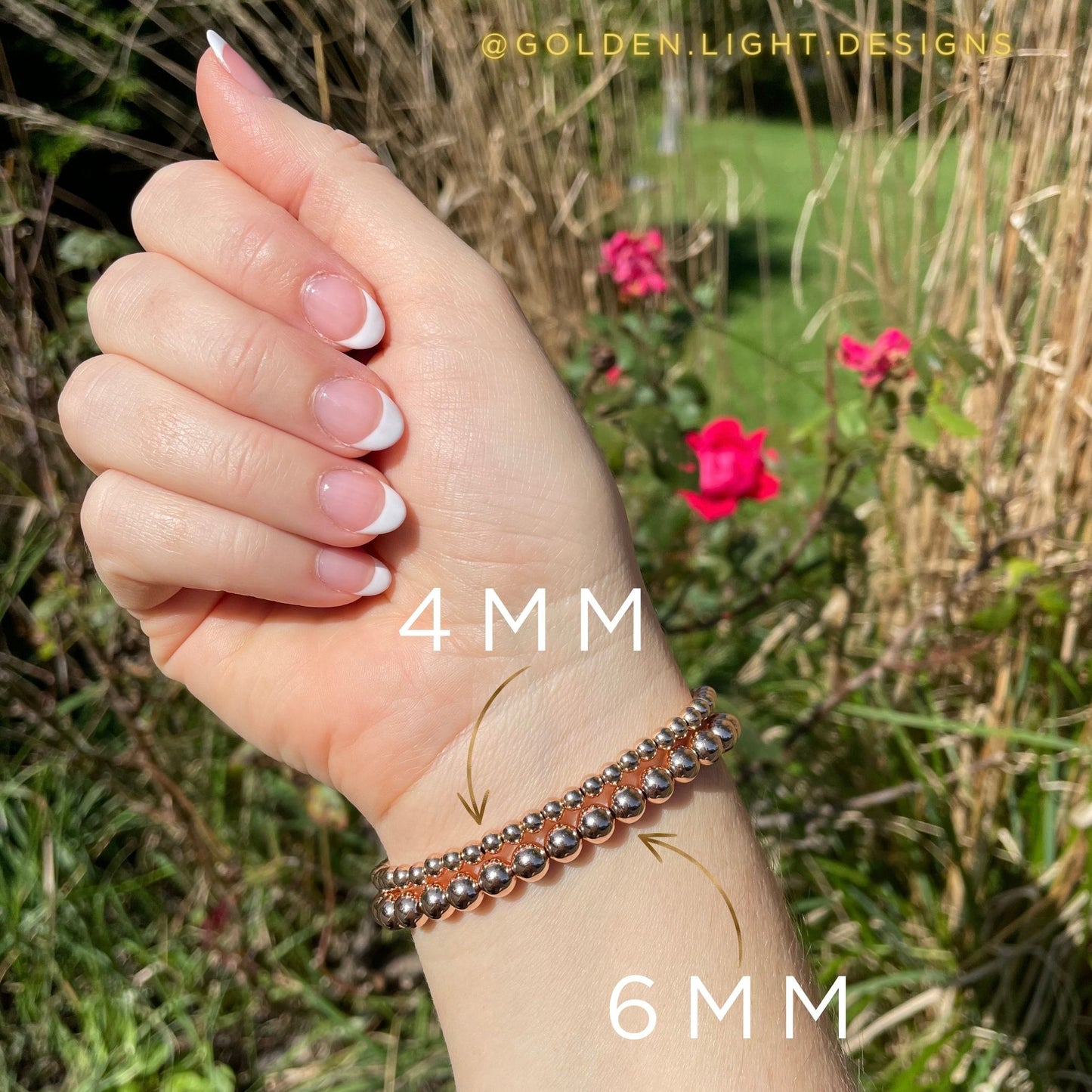 GOLDEN LOVE Bracelets | 14K Rose Gold-Filled Stackable Bracelets | 4mm 6mm