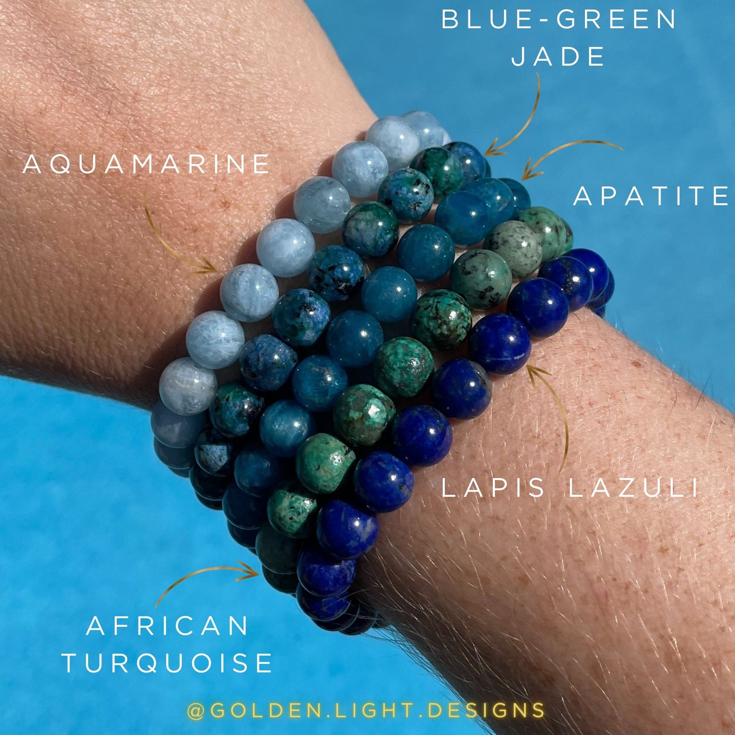 SUMMER BLUES | Throat Chakra Healing | Stackable Crystal Bracelets