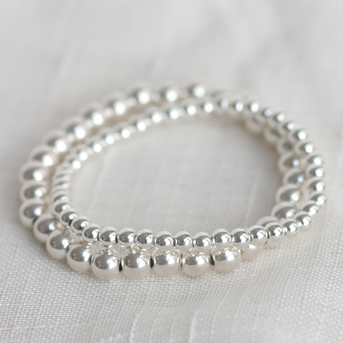 STERLING SILVER Bracelets | 925 Silver Stackable Bracelets | 4mm 6mm