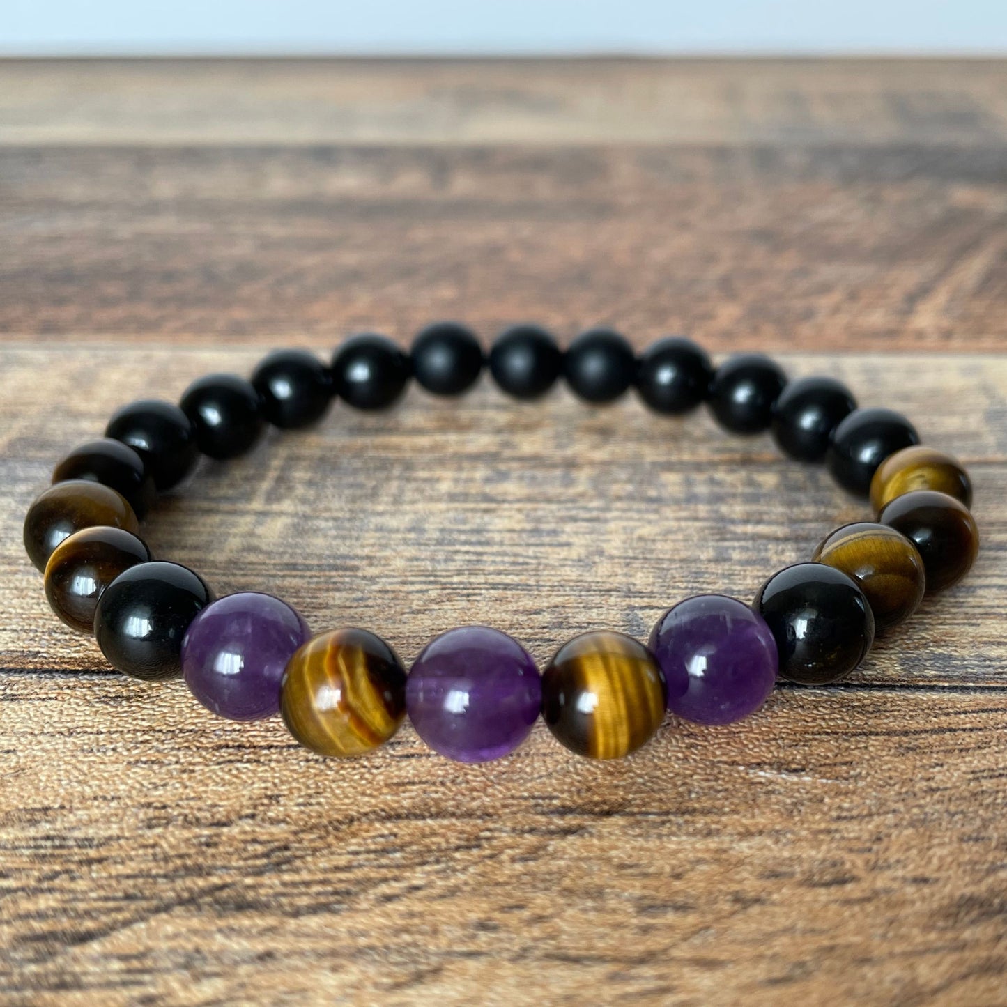 ABUNDANCE, LOVE & PROTECTION | Crystal Bracelet | Amethyst & Tiger Eye