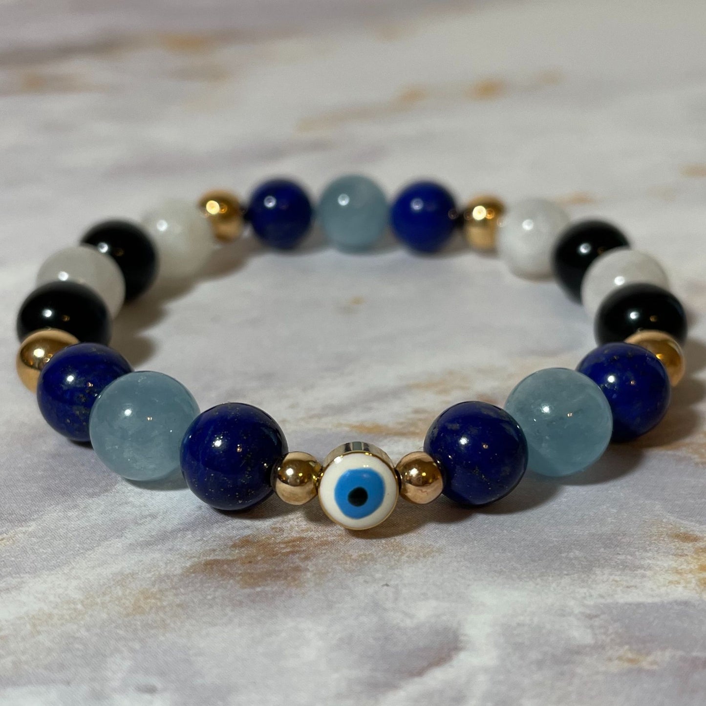 EVIL EYE | Crystal Bracelet | Obsidian & Lapis Lazuli