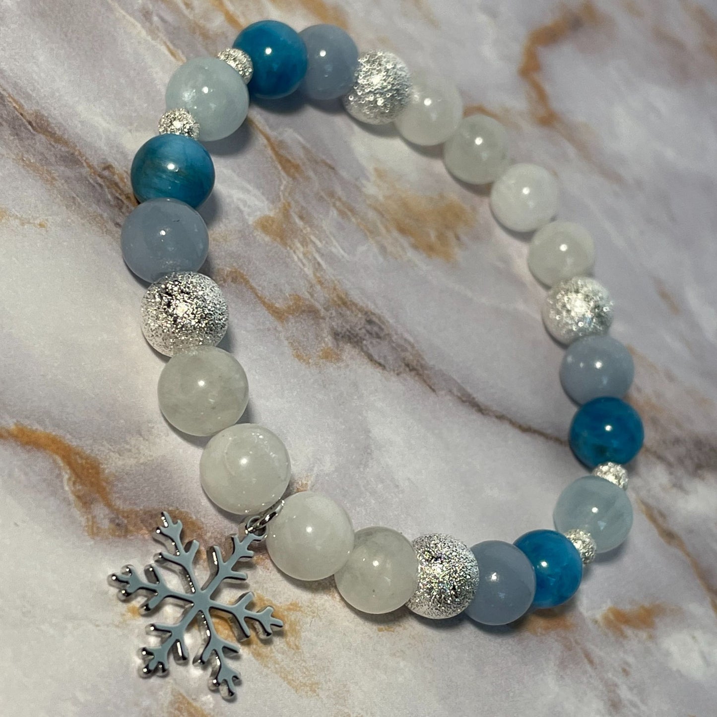 PEACEFUL NIGHT | Crystal Bracelet | Moonstone & Angelite
