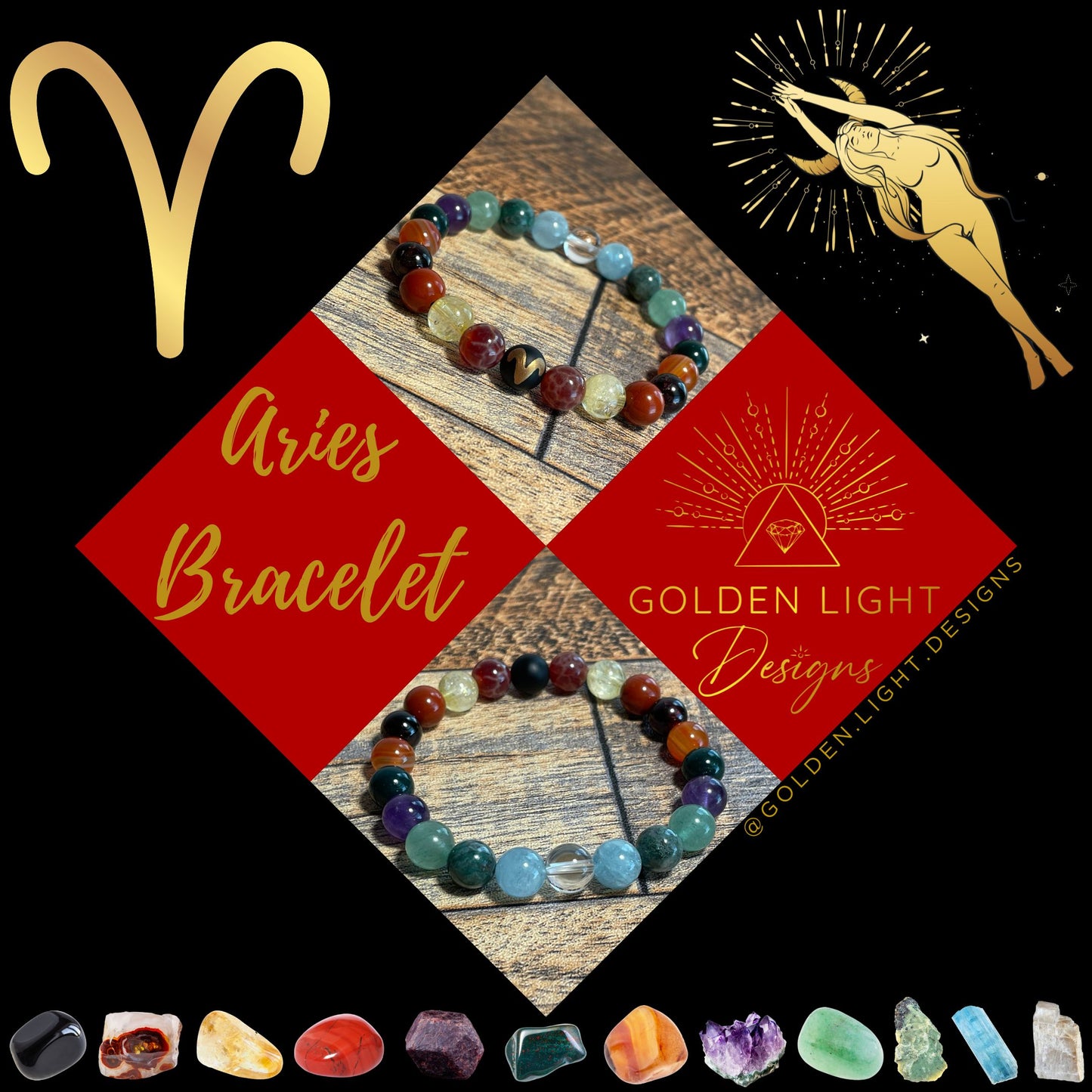 ♈︎ ARIES Zodiac | Crystal Bracelet