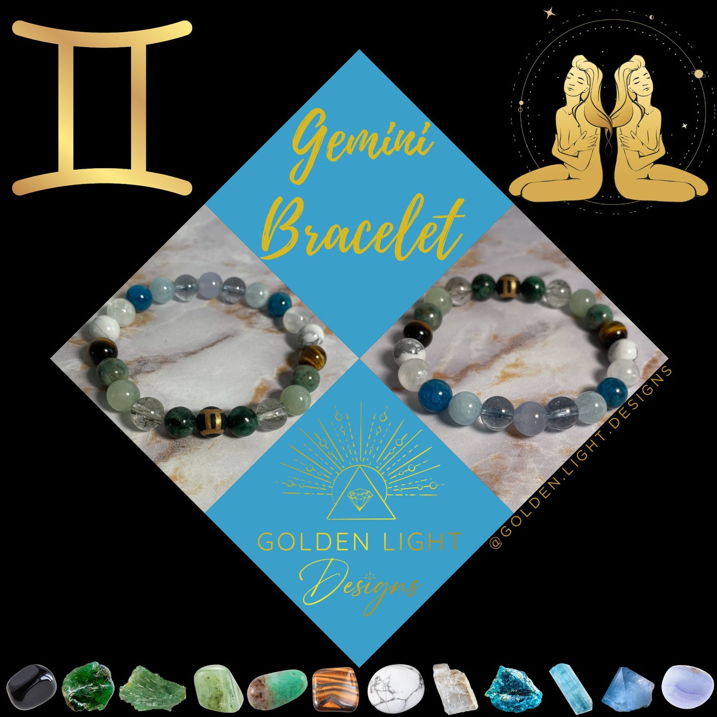 ♊︎ GEMINI Zodiac | Crystal Bracelet