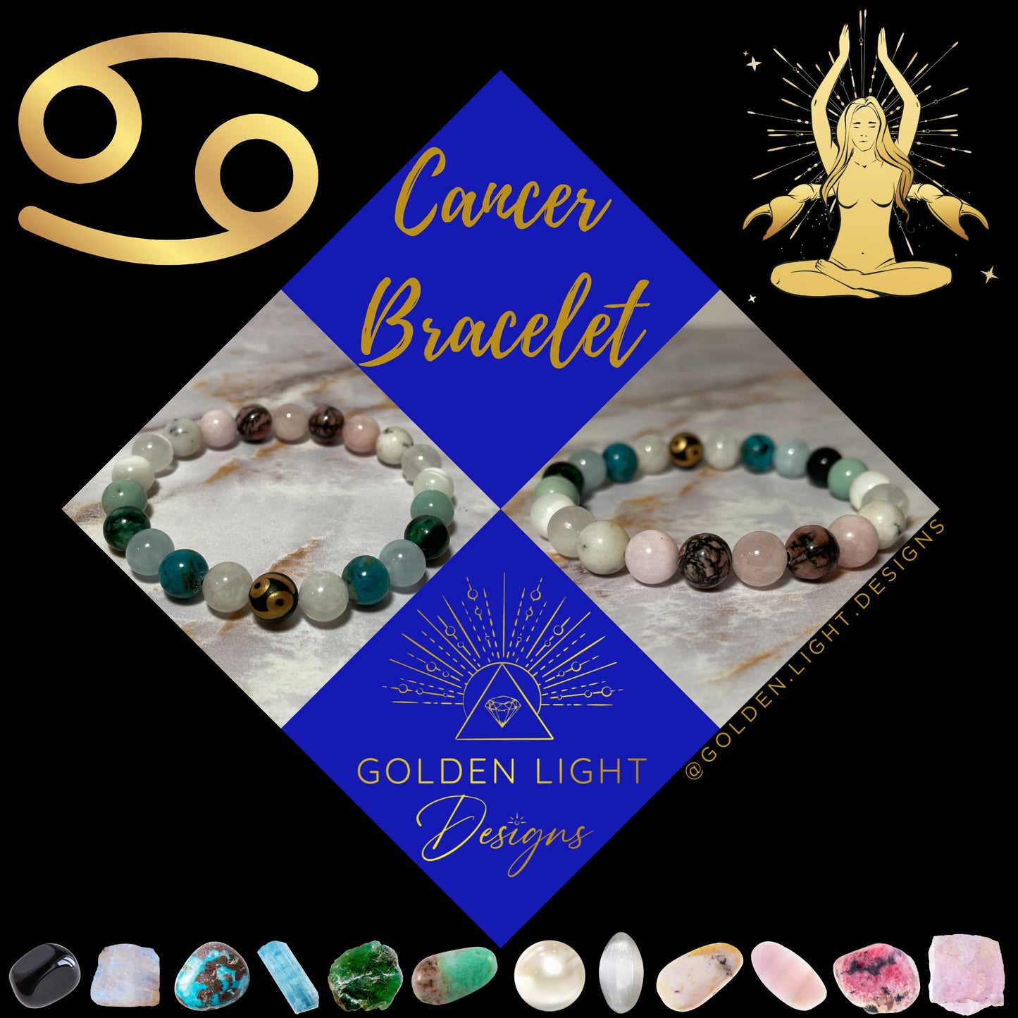 ♋︎ CANCER Zodiac | Crystal Bracelet