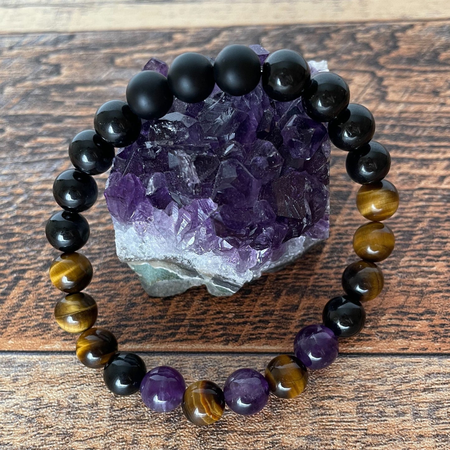 ABUNDANCE, LOVE & PROTECTION | Crystal Bracelet | Amethyst & Tiger Eye