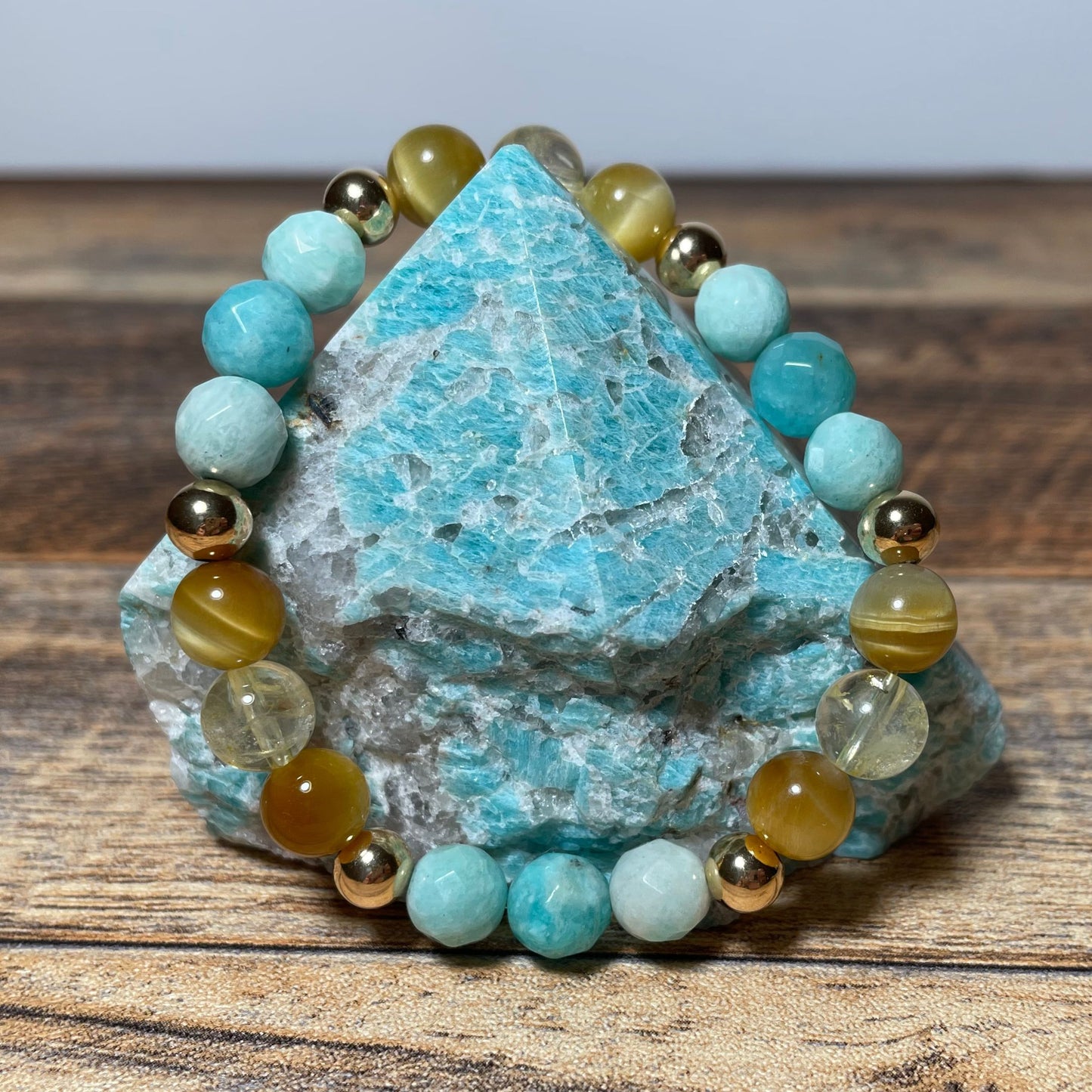 ABUNDANCE & CAREER | Crystal Bracelet | Amazonite, Golden Tiger Eye & Citrine