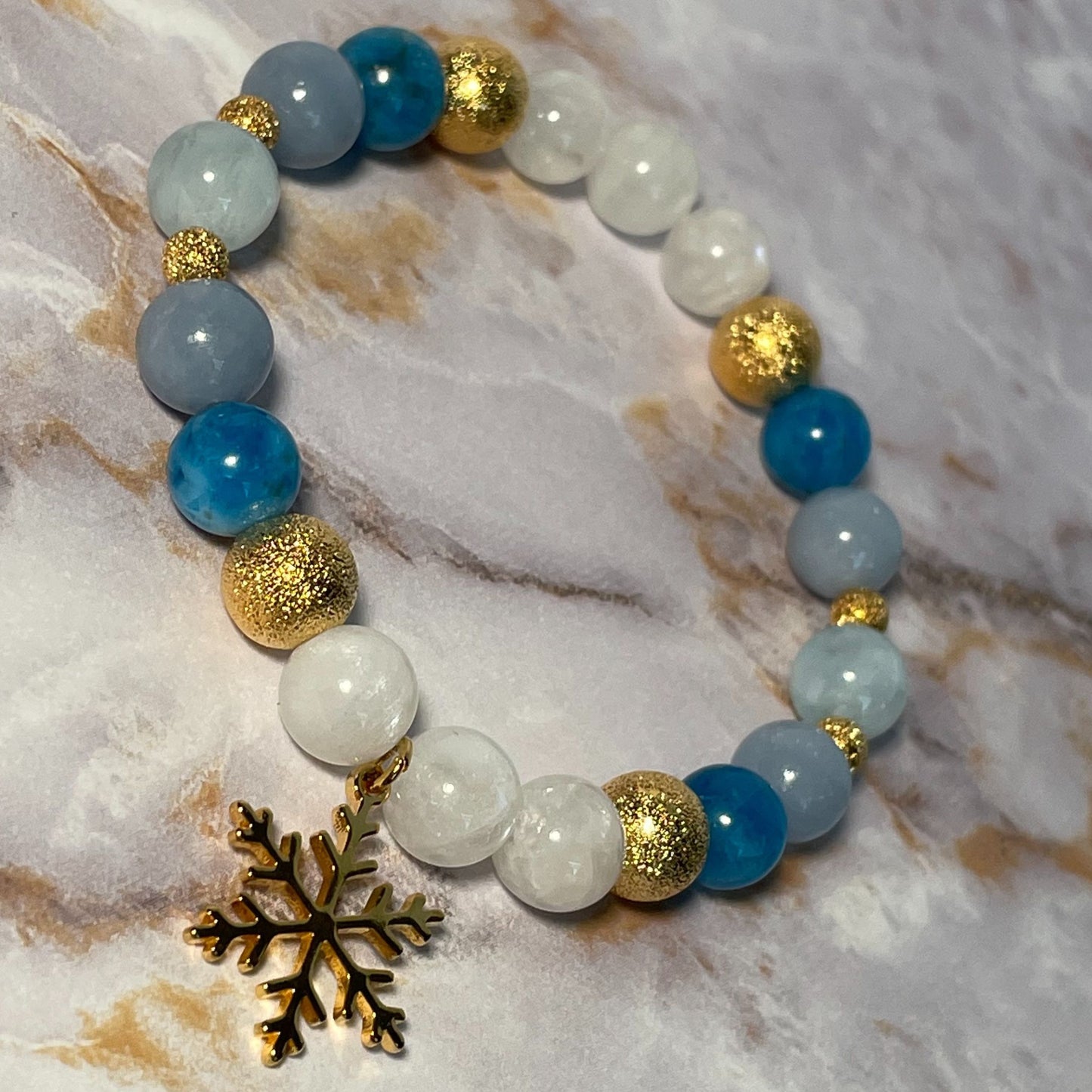 PEACEFUL NIGHT | Crystal Bracelet | Moonstone & Angelite
