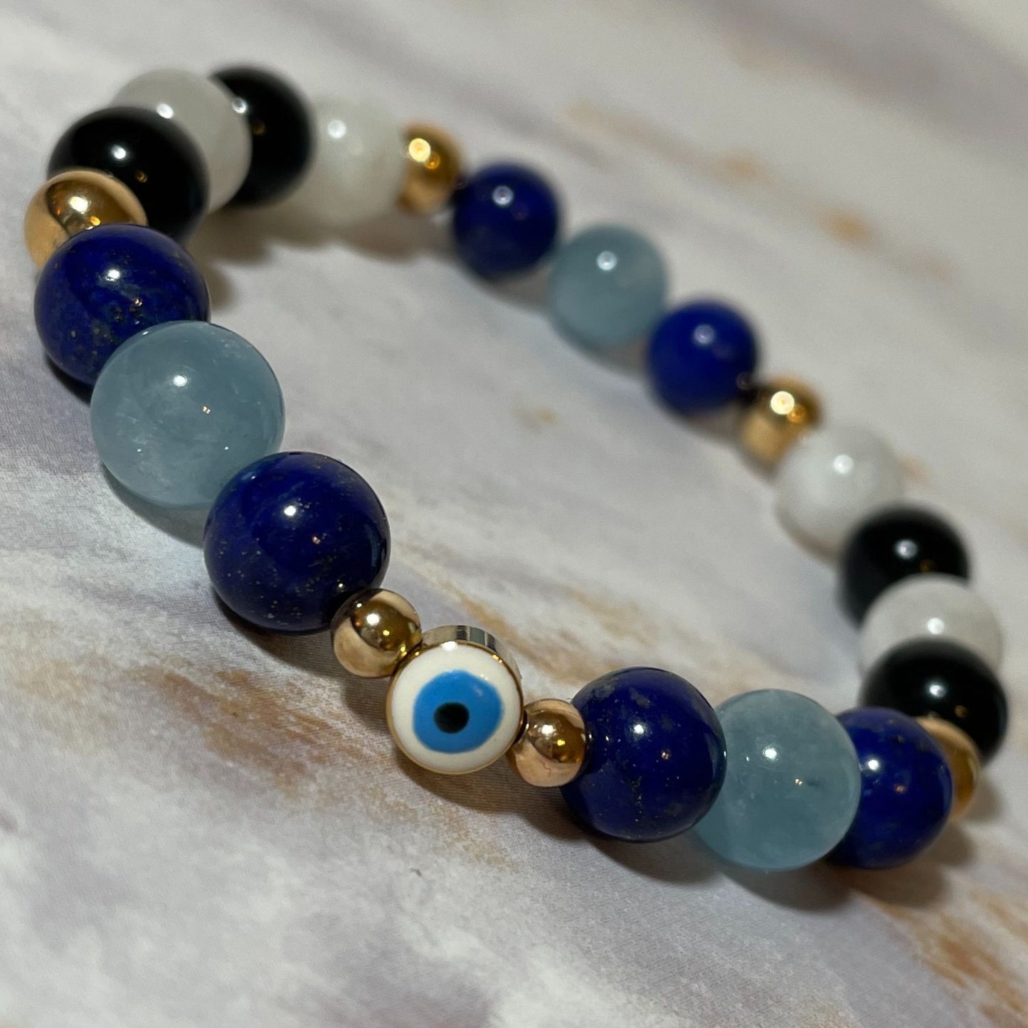 EVIL EYE | Crystal Bracelet | Obsidian & Lapis Lazuli