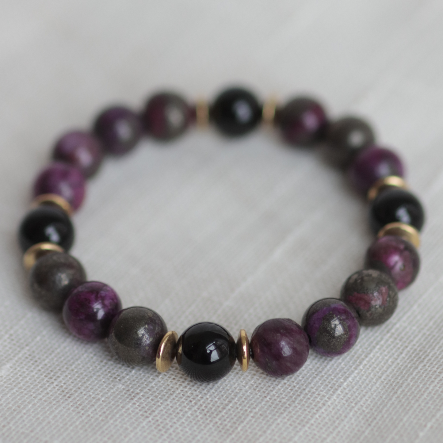 ABUNDANCE & LOVE III | Crystal Bracelet | Pink Pyrite & Tourmaline