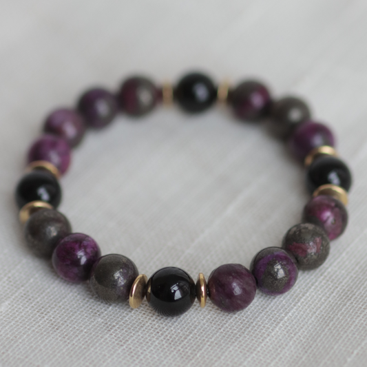 ABUNDANCE & LOVE III | Crystal Bracelet | Pink Pyrite & Tourmaline