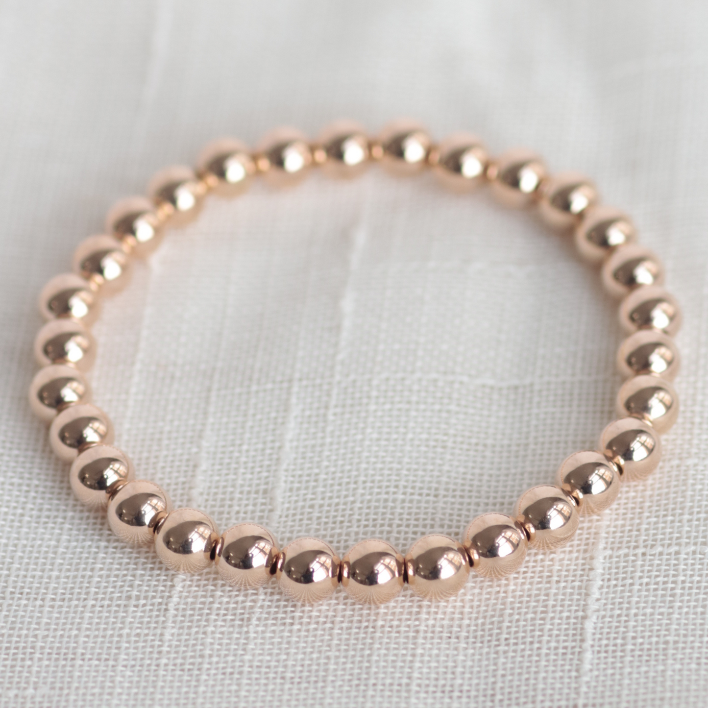GOLDEN LOVE Bracelets | 14K Rose Gold-Filled Stackable Bracelets | 4mm 6mm