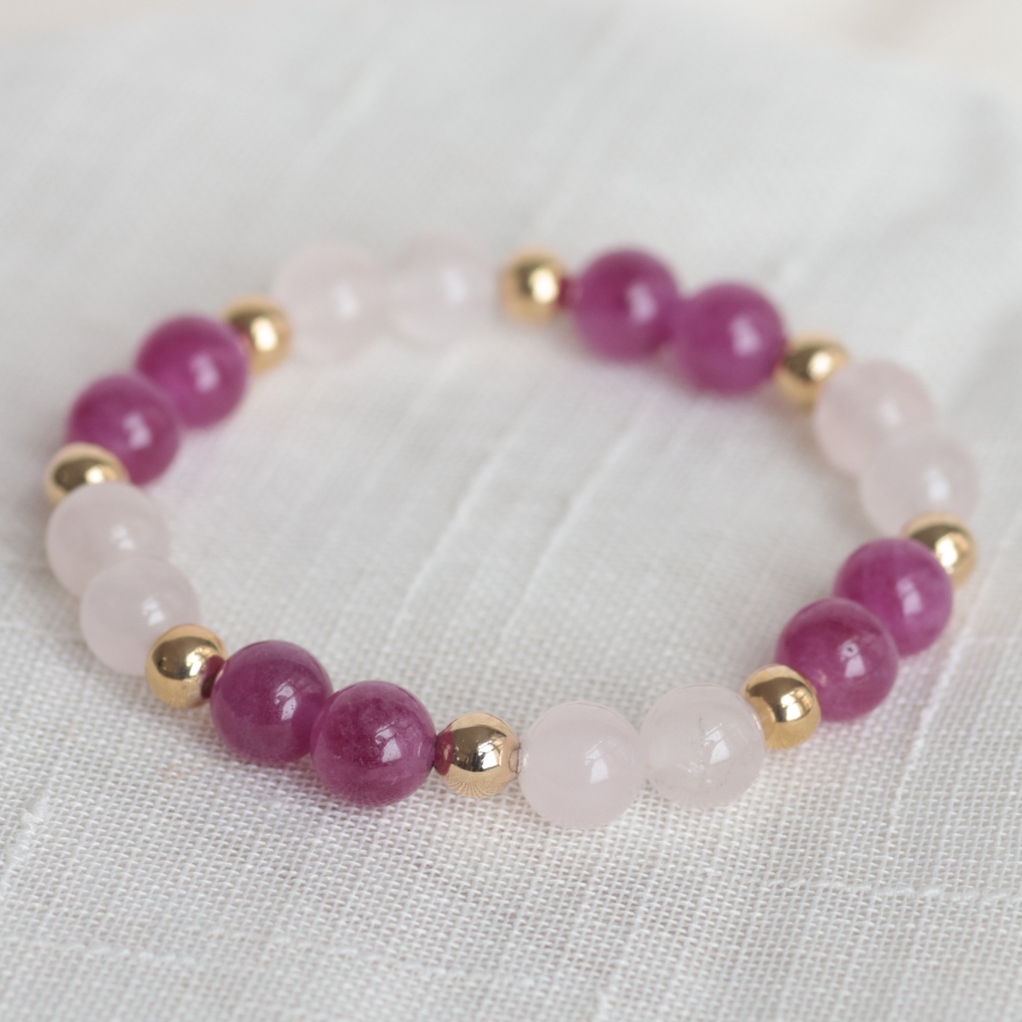 PINK SELF-LOVE STACK| Barbie-Inspired | Crystal Bracelet Stack | Pink Tourmaline & Rose Quartz