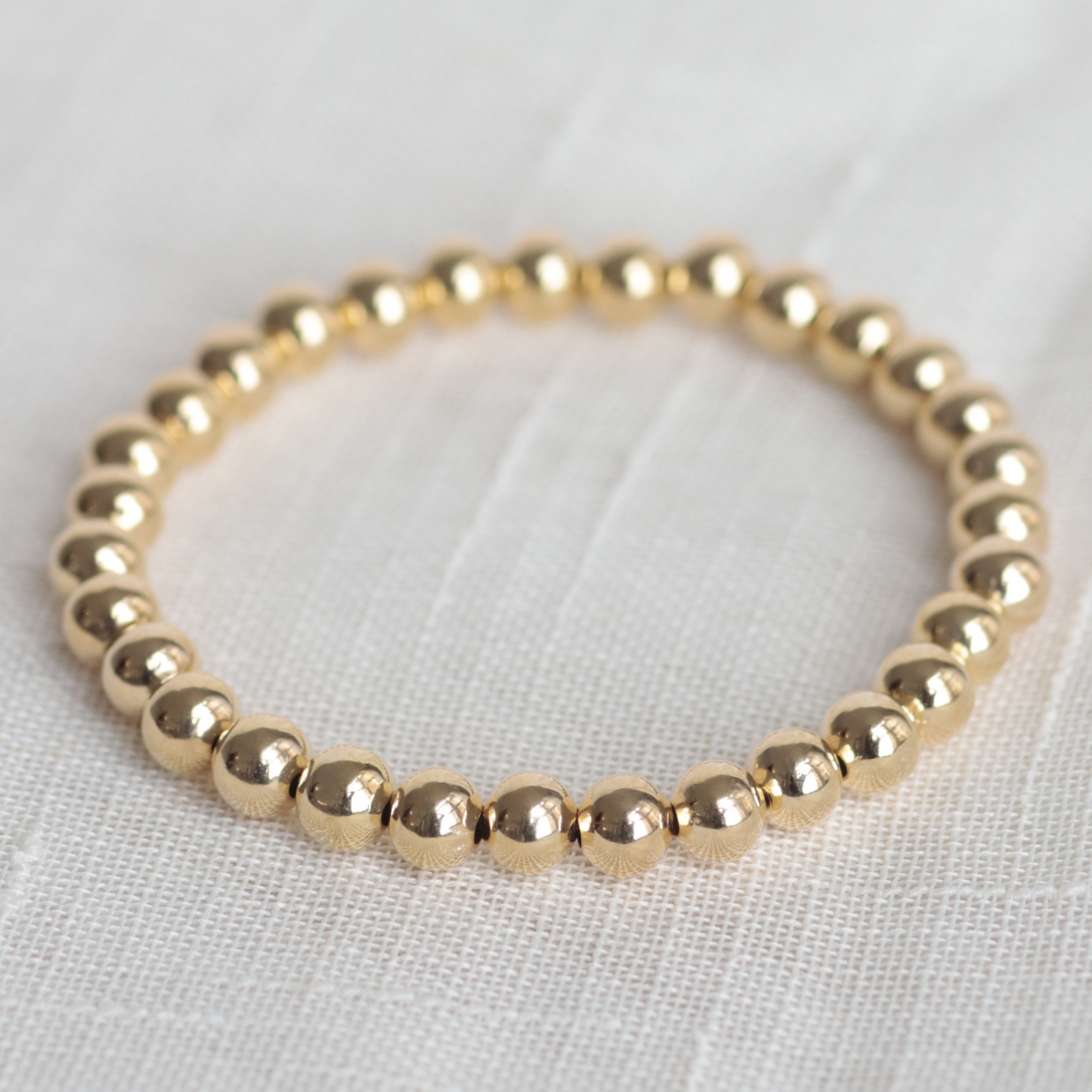 GOLDEN LIGHT Bracelets | 14K Gold-Filled Stackable Bracelets | 4mm 6mm 8mm
