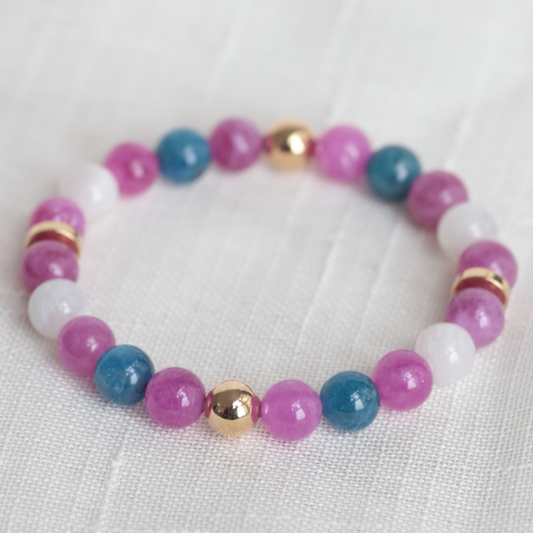 PINK MANIFESTATION | Barbie-Inspired | Crystal Bracelet | Pink Tourmaline, Apatite & Moonstone