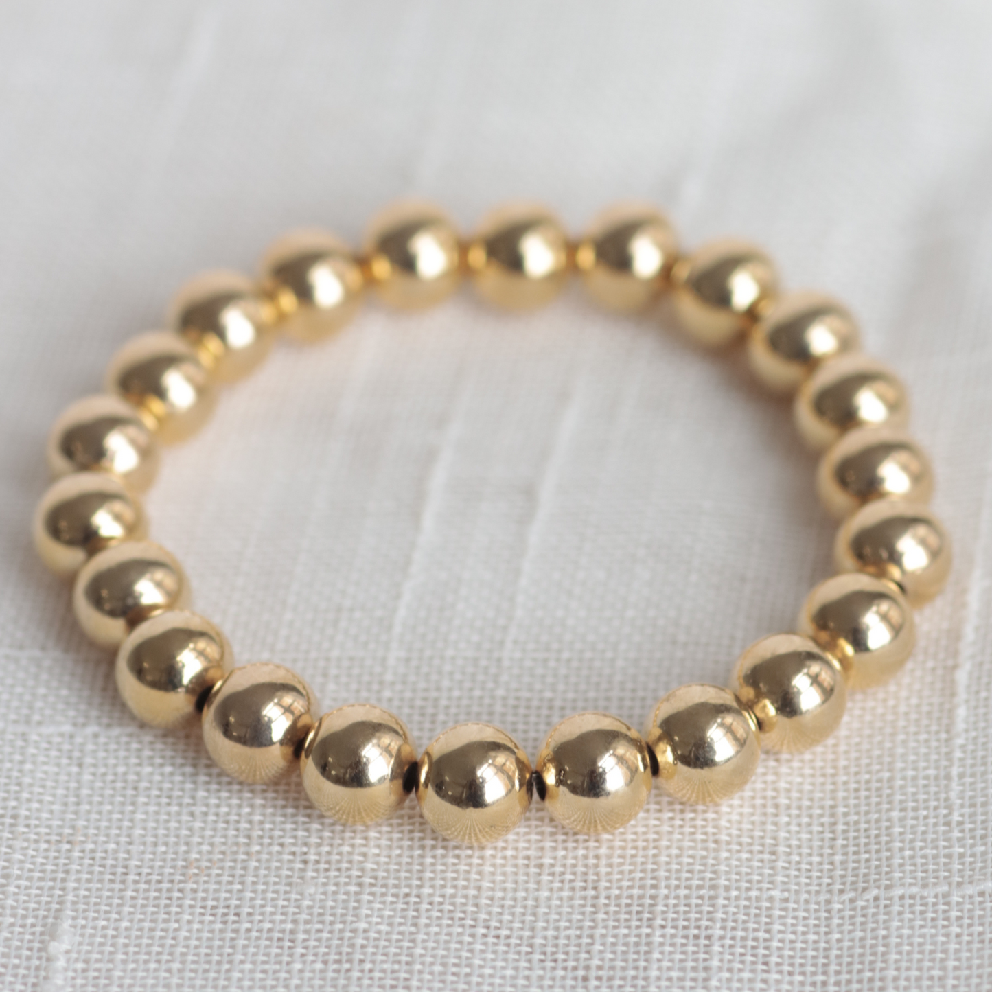 GOLDEN LIGHT Bracelets | 14K Gold-Filled Stackable Bracelets | 4mm 6mm 8mm