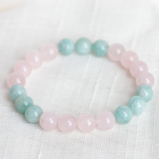 SELF-LOVE | Ken-Inspired | Crystal Bracelet | Rose Quartz & Amazonite