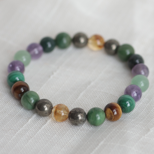 ULTIMATE ABUNDANCE | Crystal Bracelet | Pyrite, Citrine & Amethyst