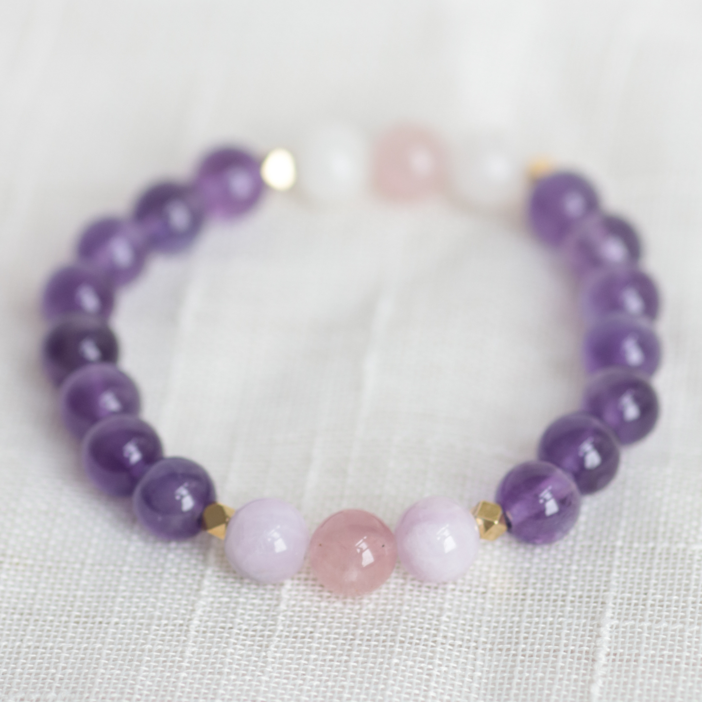 PEACE & SERENITY | Crystal Bracelet | Amethyst & Rose Quartz