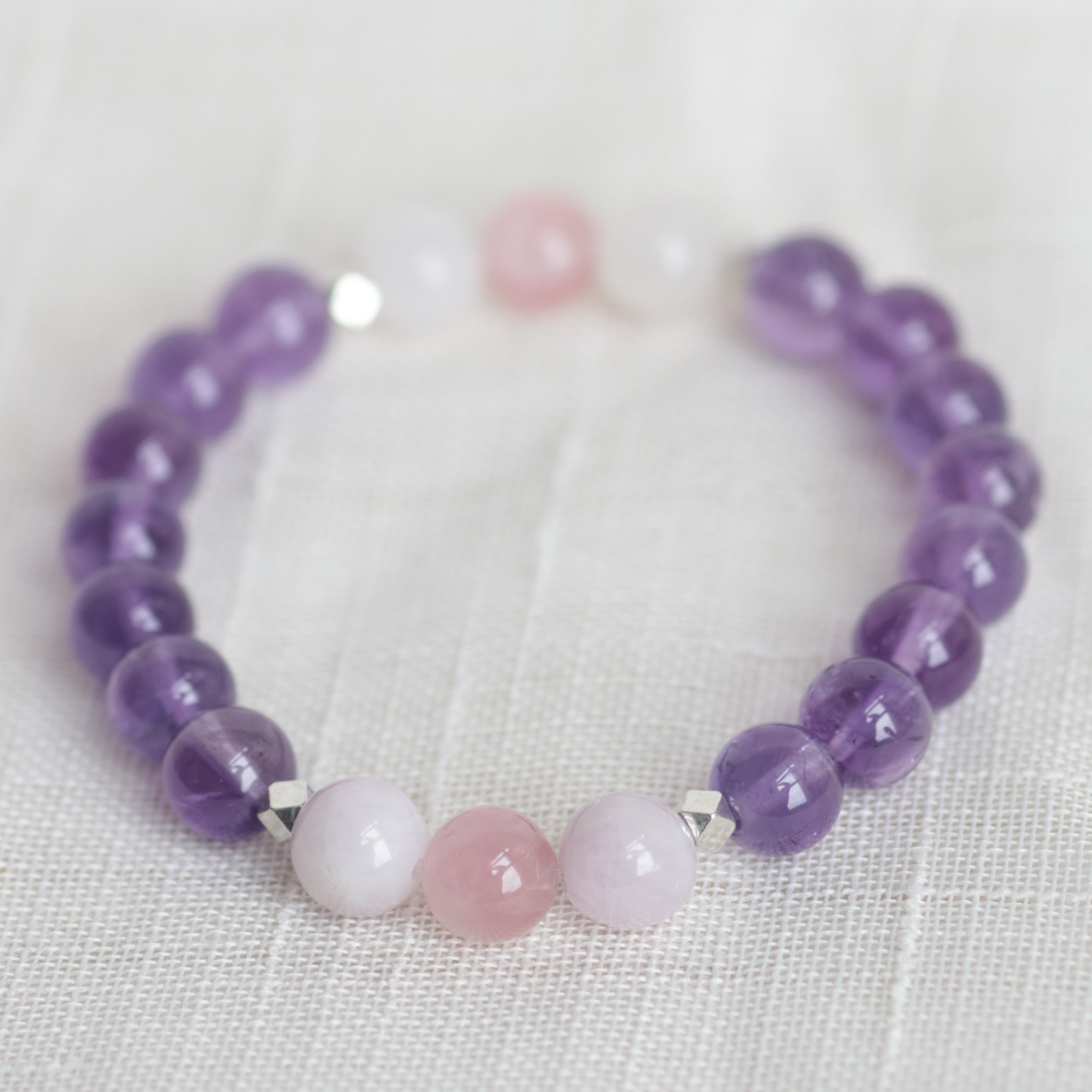 PEACE & SERENITY | Crystal Bracelet | Amethyst & Rose Quartz