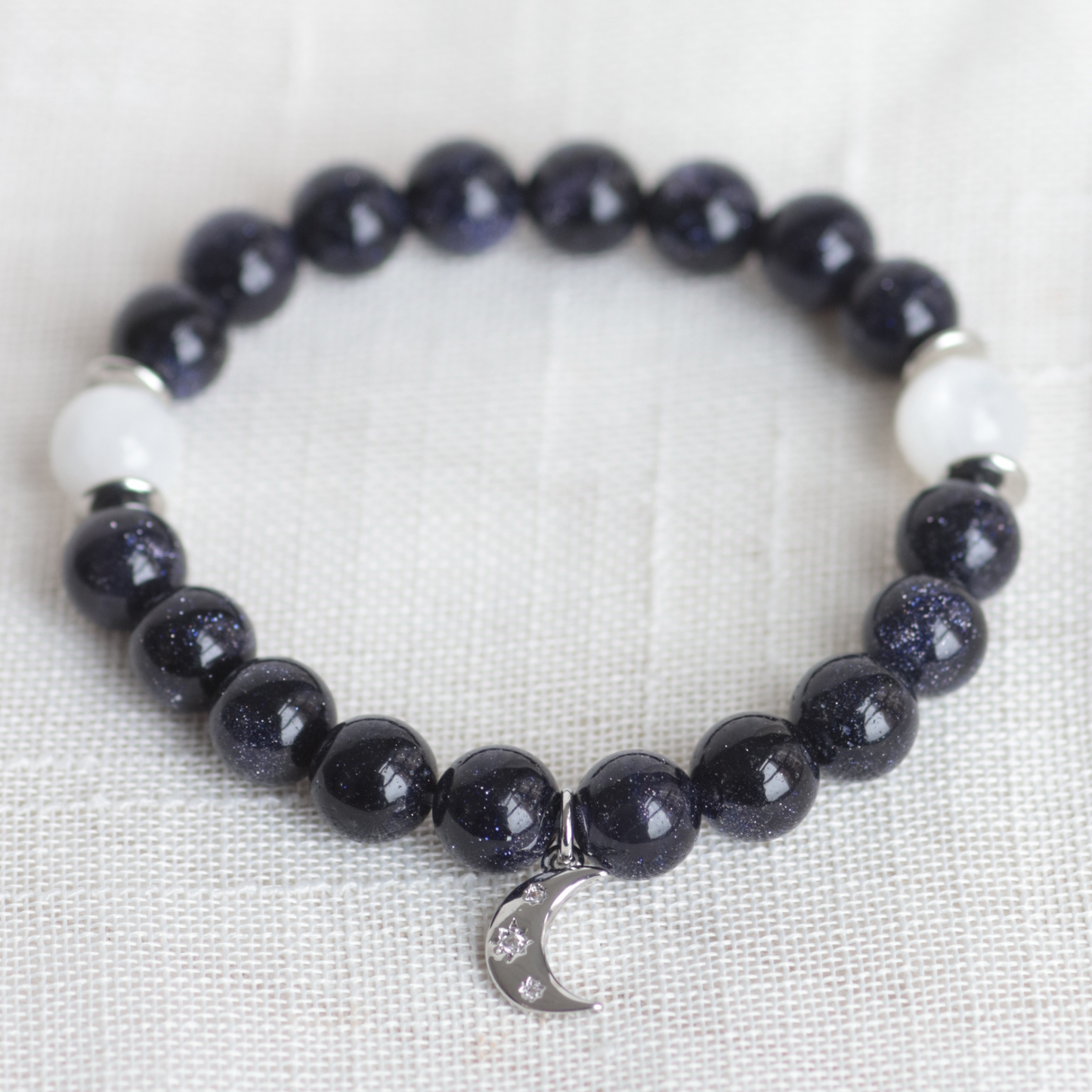 STARRY NIGHT | Crystal Bracelet | Blue Goldstone & Moonstone