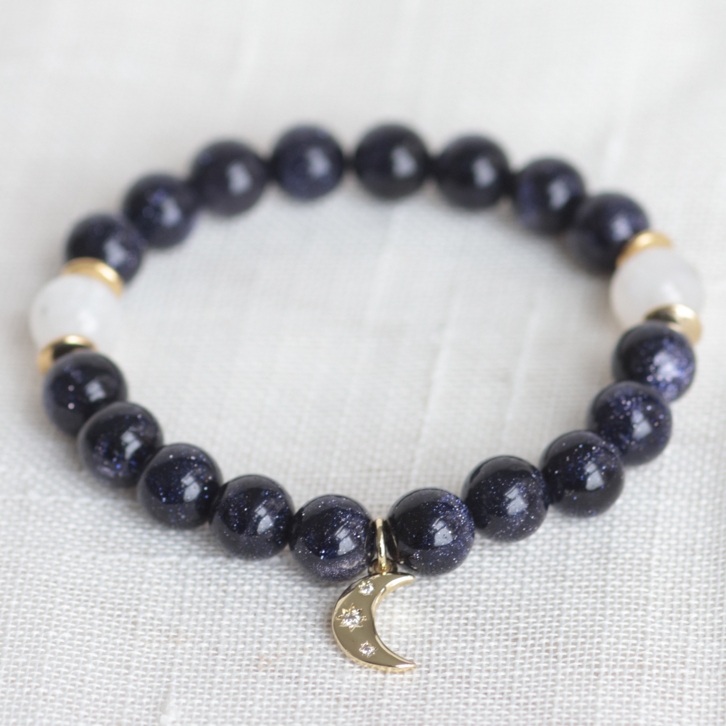 STARRY NIGHT | Crystal Bracelet | Blue Goldstone & Moonstone