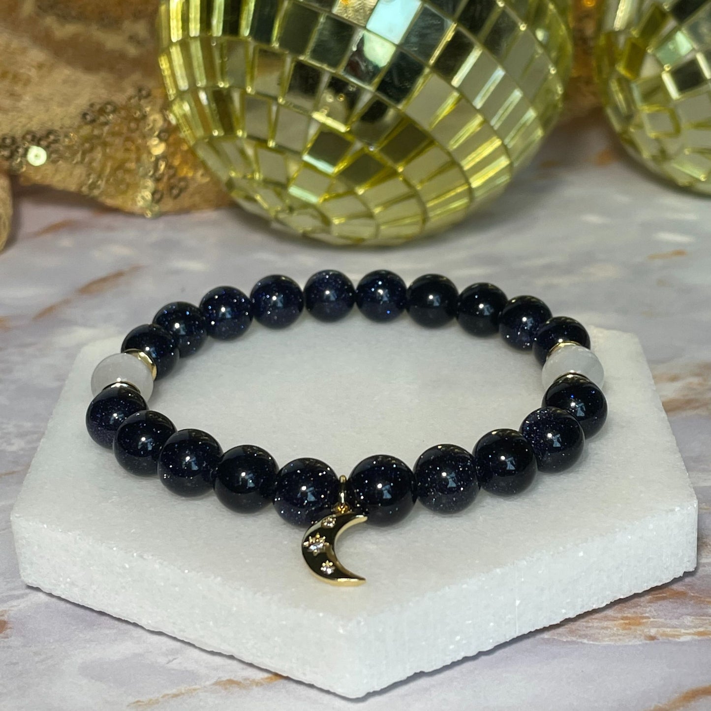 STARRY NIGHT | Crystal Bracelet | Blue Goldstone & Moonstone