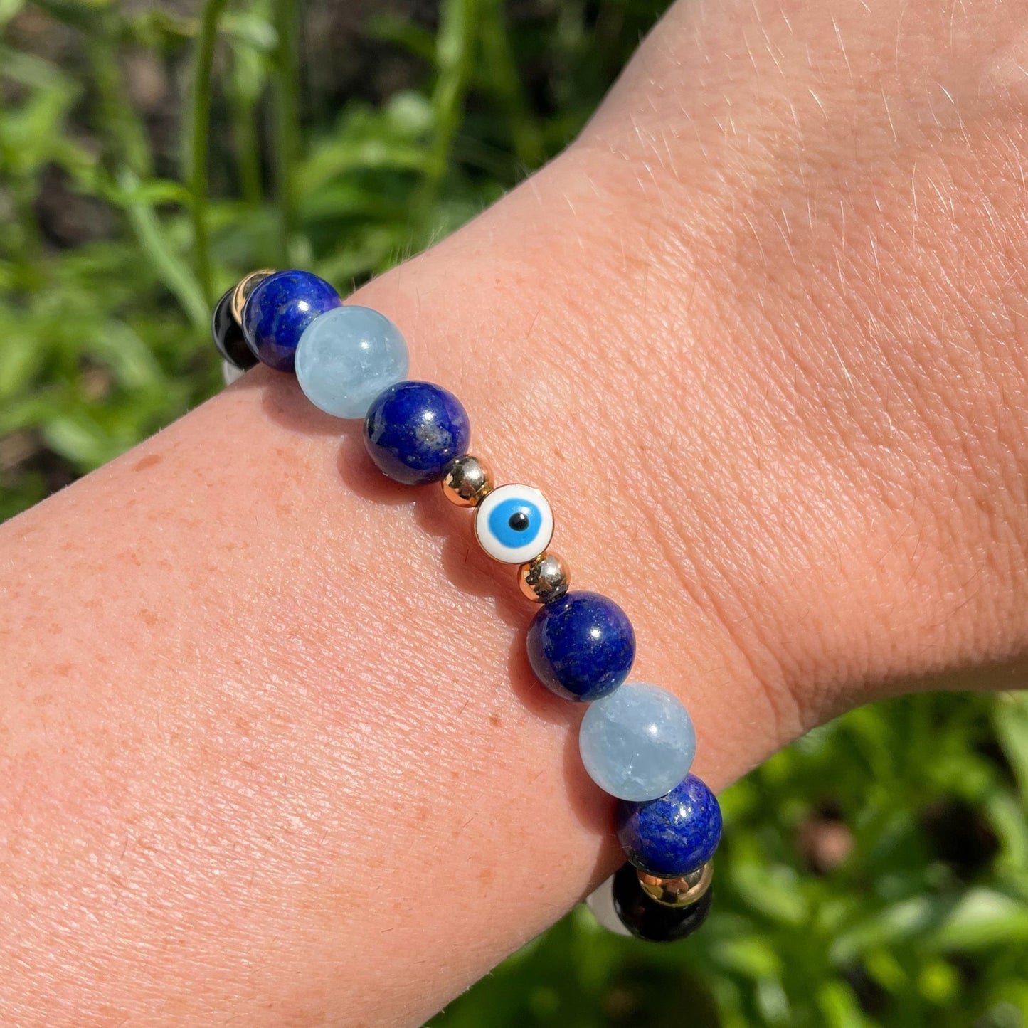 EVIL EYE | Crystal Bracelet | Obsidian & Lapis Lazuli