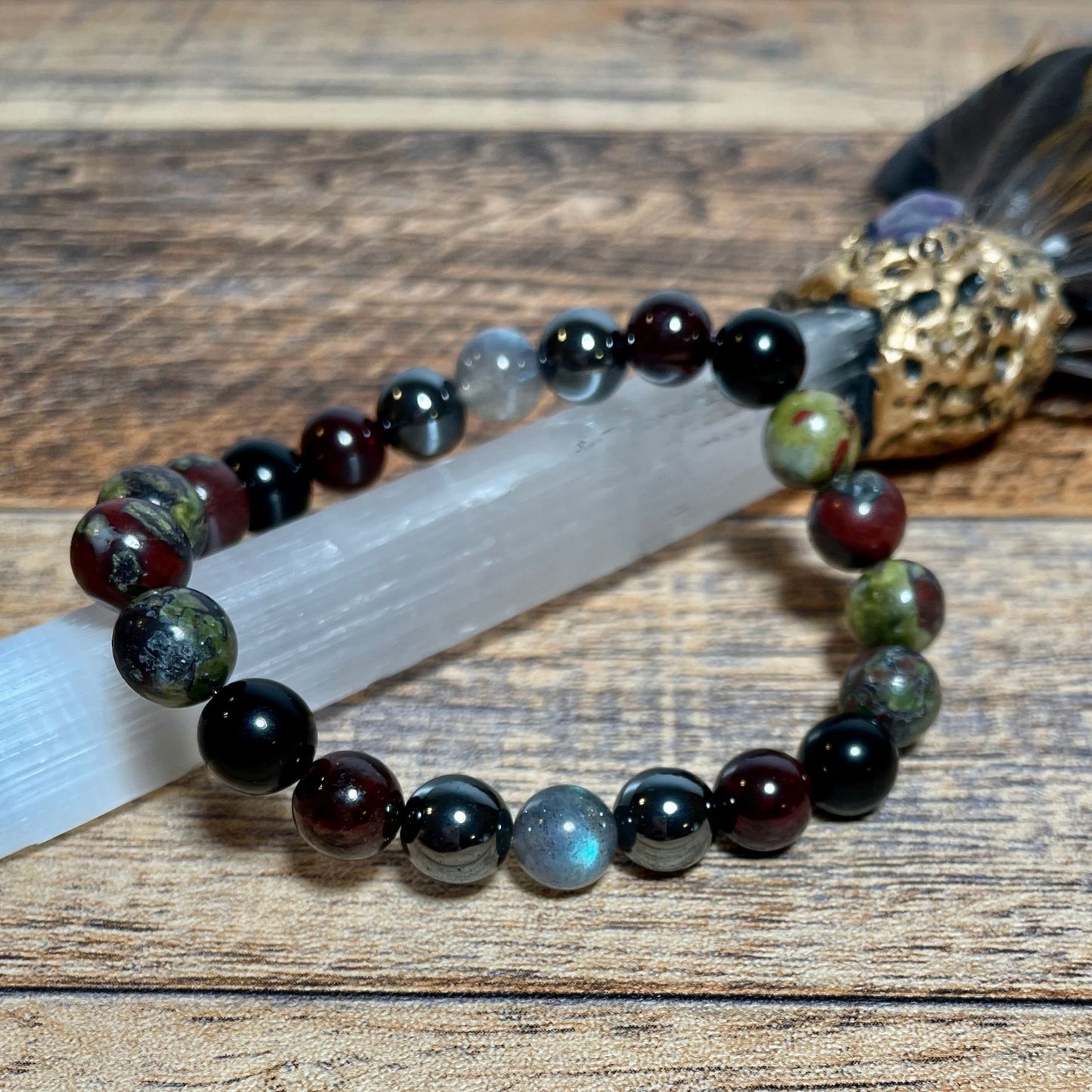 YEAR of the DRAGON | Crystal Bracelet | Dragon Blood Jasper & Labradorite
