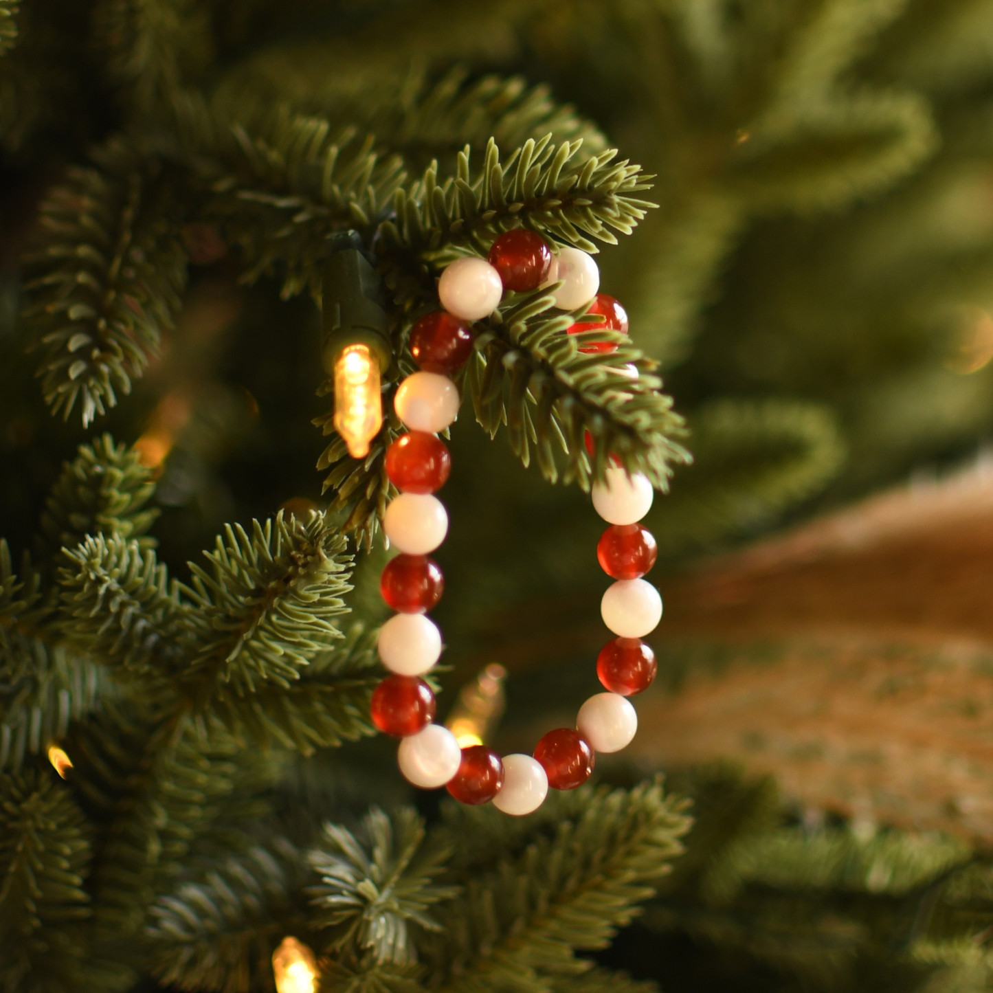 MERRY & BRIGHT | Crystal Bracelet | Red Agate & Mother of Pearl
