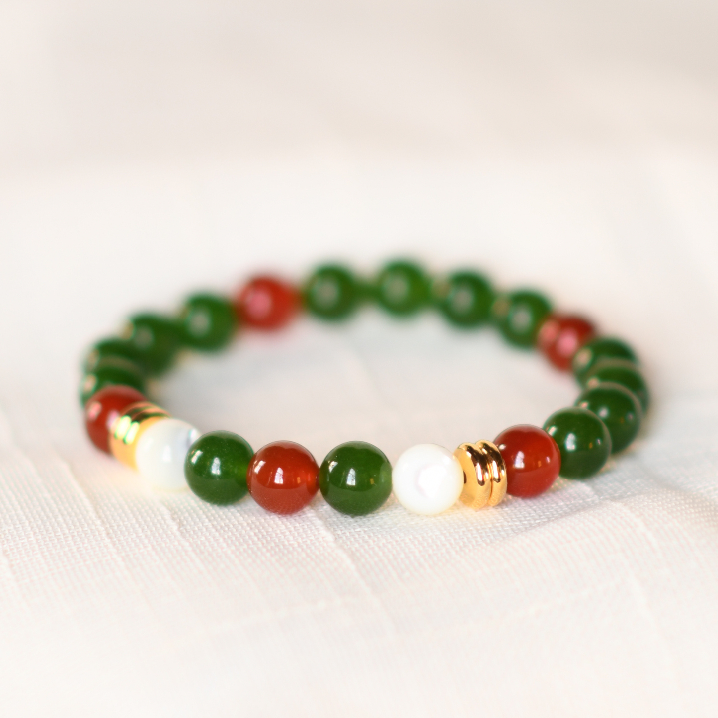 HOLLY | Crystal Bracelet | Green Jade