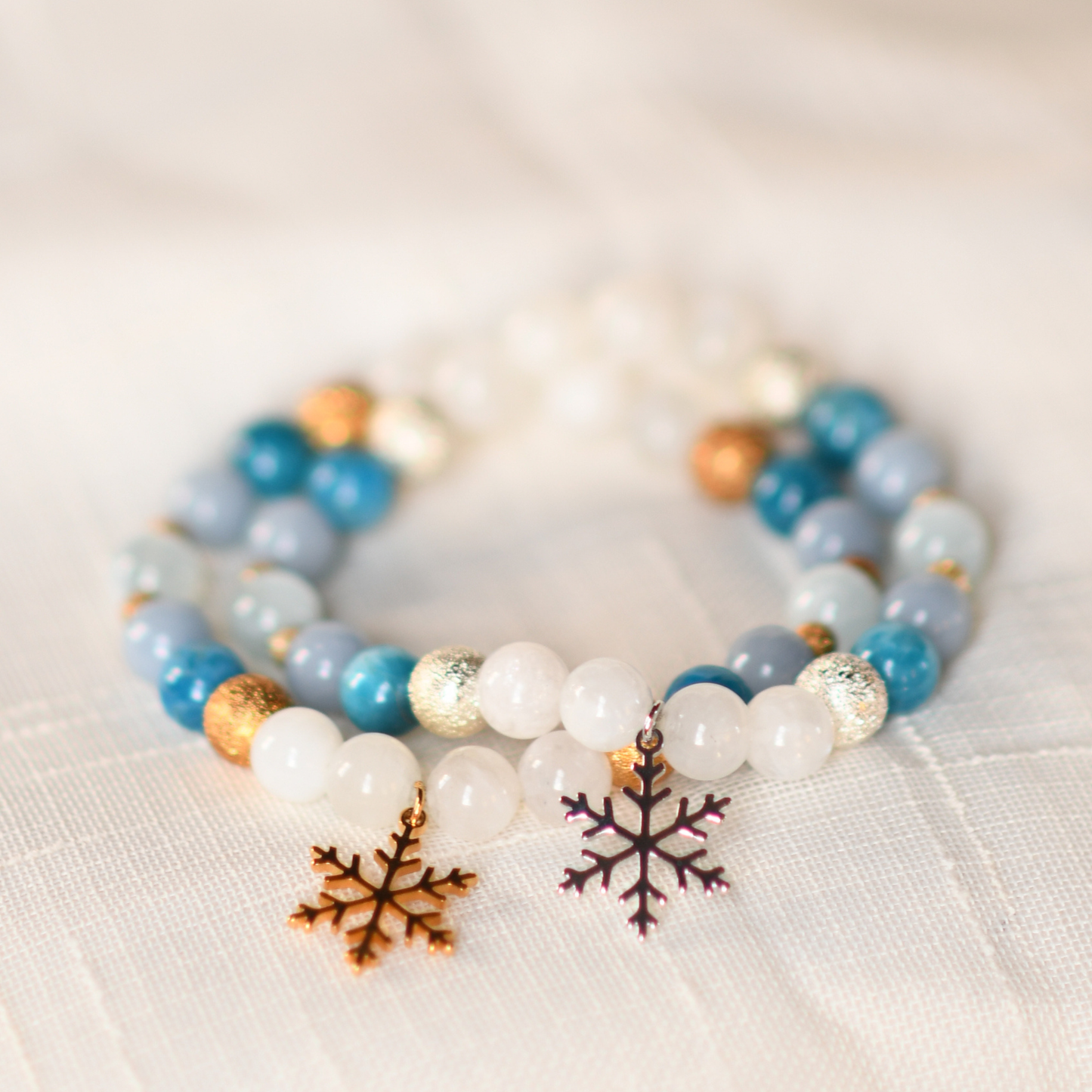 PEACEFUL NIGHT | Crystal Bracelet | Moonstone & Angelite