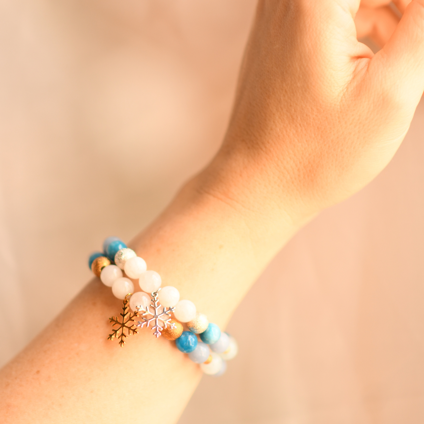PEACEFUL NIGHT | Crystal Bracelet | Moonstone & Angelite