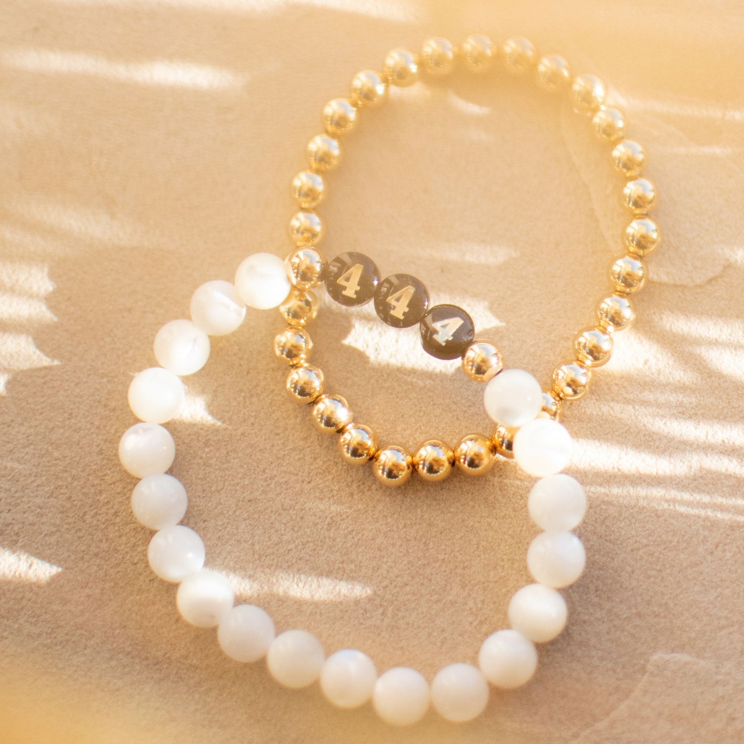 ANGEL NUMBER | Crystal Bracelet | Onyx & Mother of Pearl