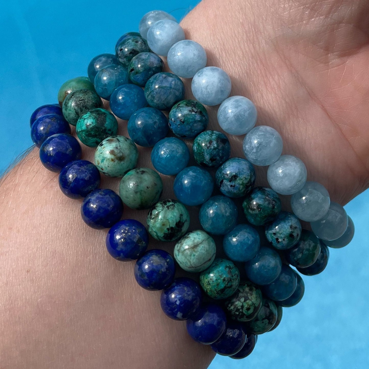 SUMMER BLUES | Throat Chakra Healing | Stackable Crystal Bracelets