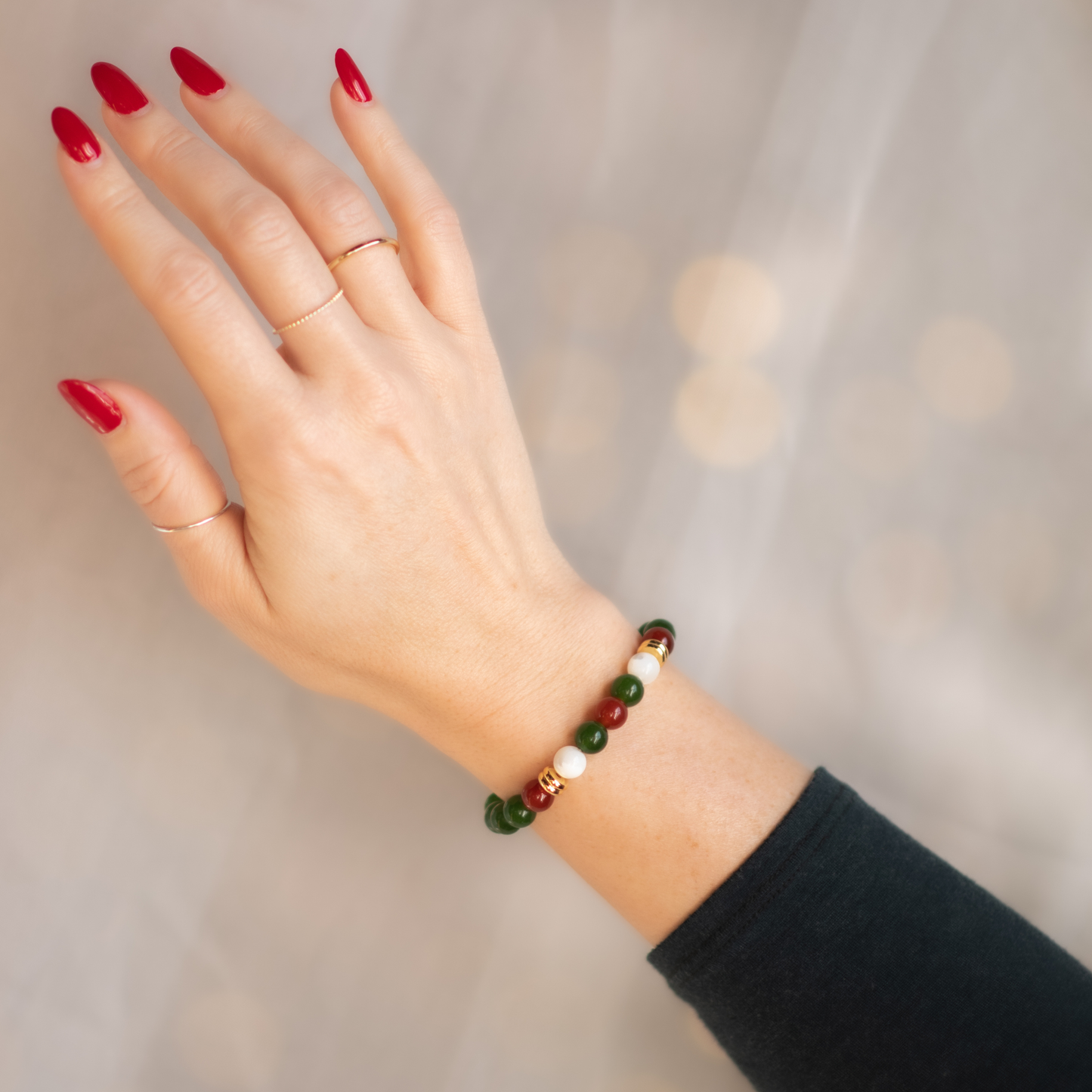 HOLLY | Crystal Bracelet | Green Jade