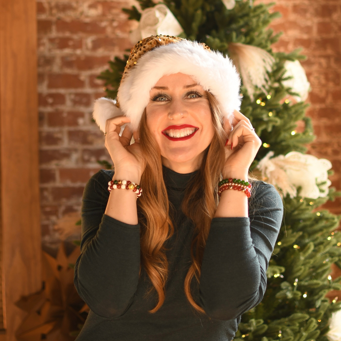 MERRY & BRIGHT | Crystal Bracelet | Red Agate & Mother of Pearl