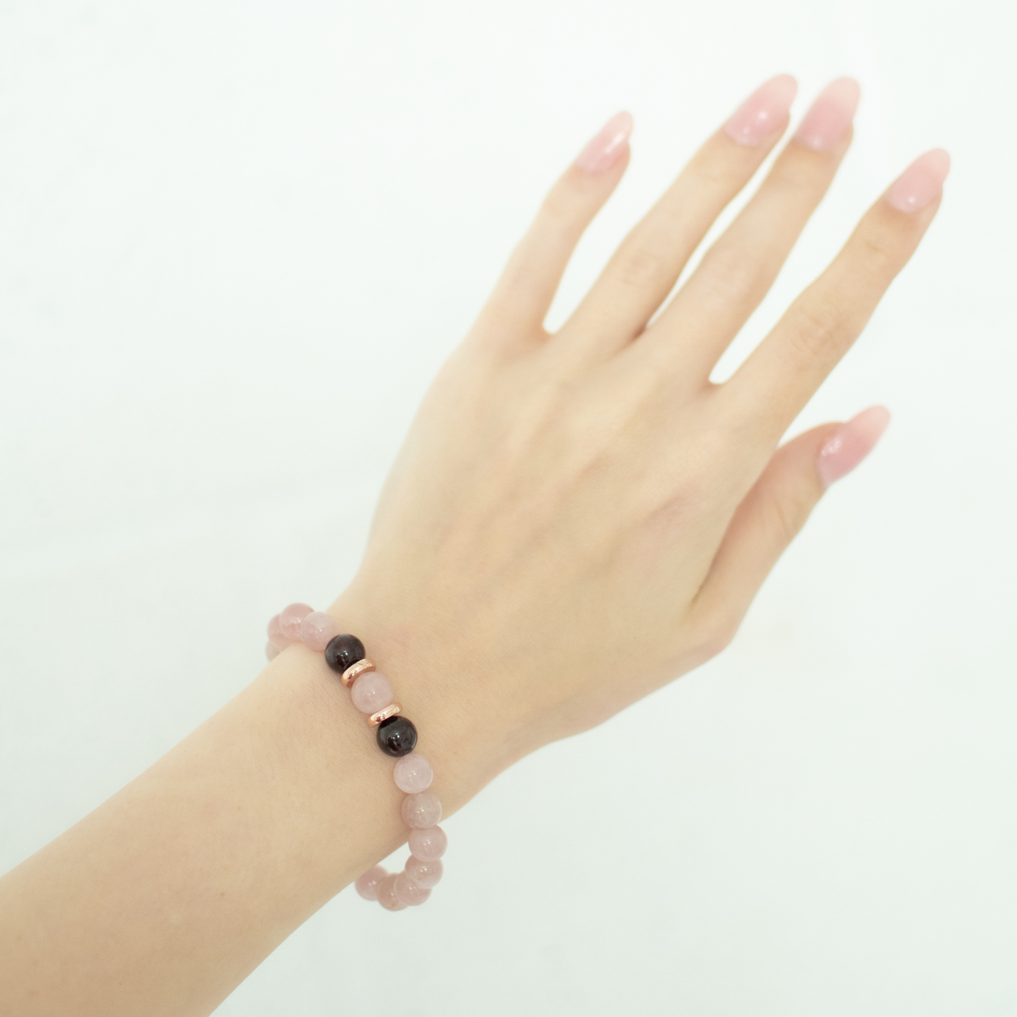 ABUNDANCE & LOVE II | Crystal Bracelet | Rose Quartz & Garnet